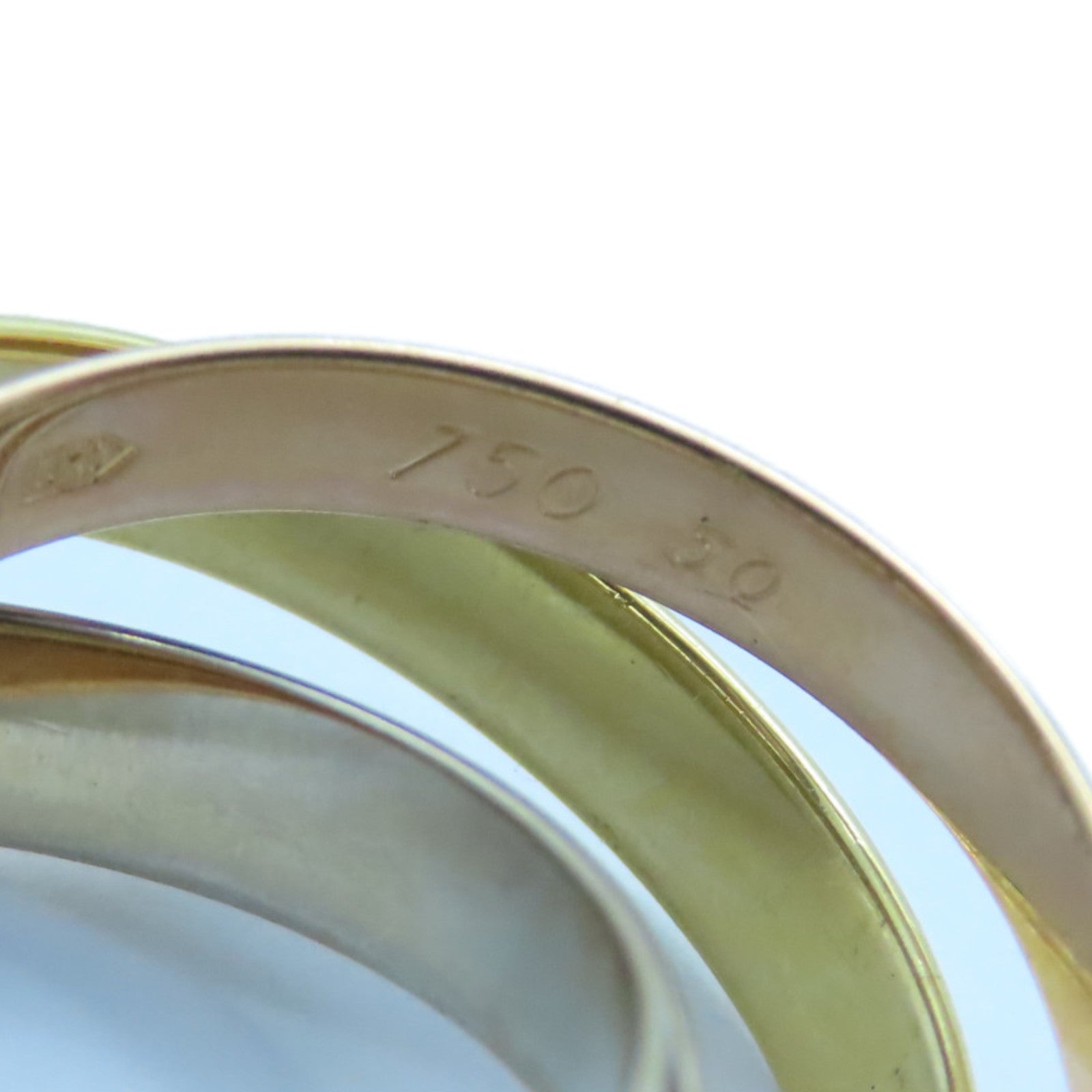 CARTIER 【激減優惠】18K黃金/白金/玫瑰金Trinity戒指Cartier#50/US#5.5
