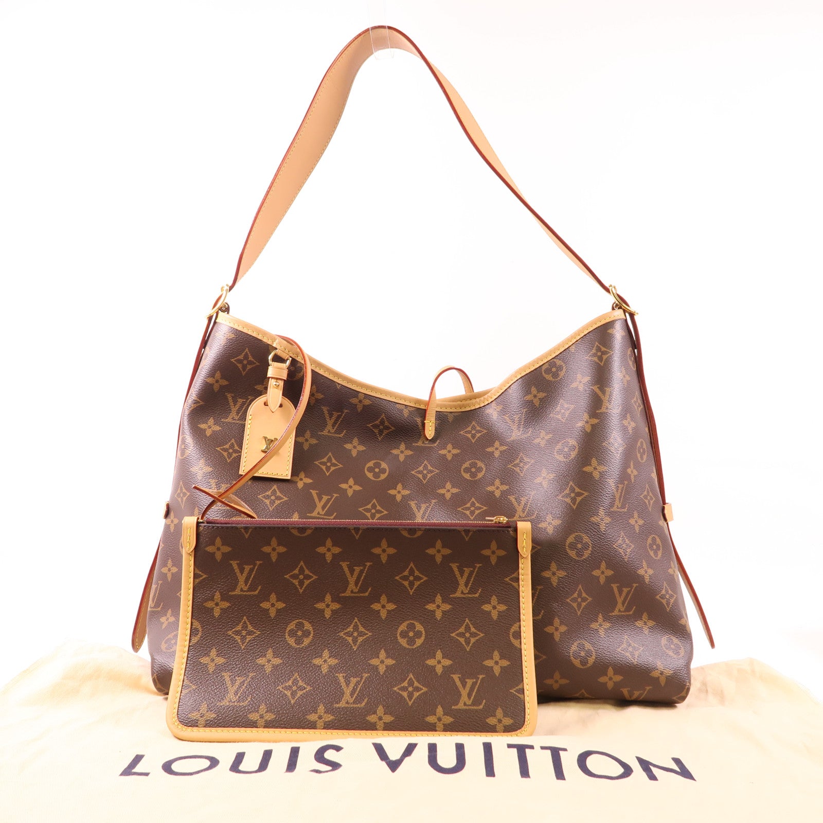 LOUIS VUITTON Monogram Carry All MM金扣肩背袋