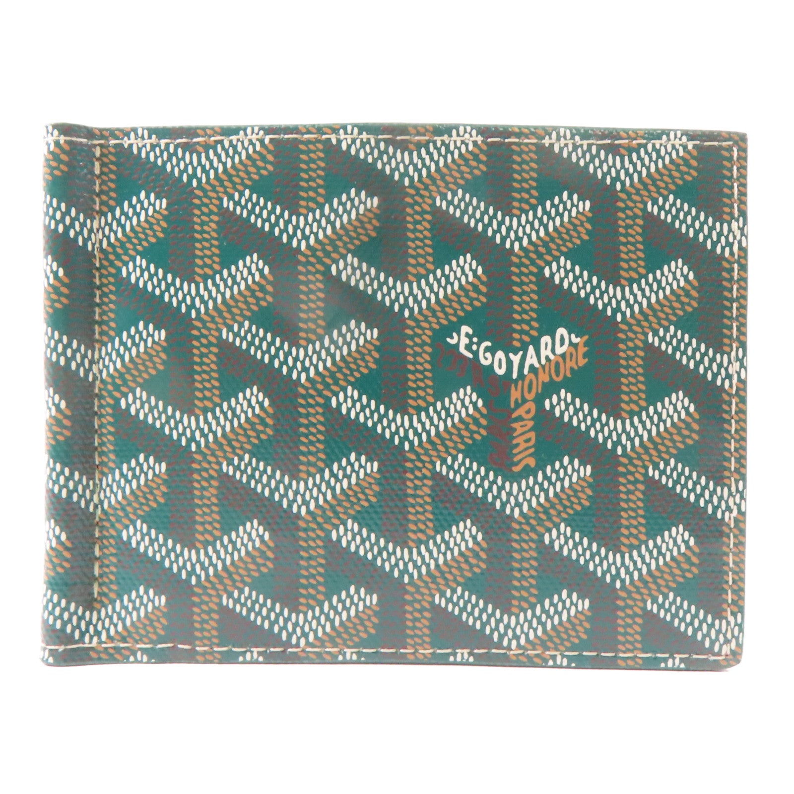 GOYARD 塗層帆布Card Case銀扣卡片套綠色