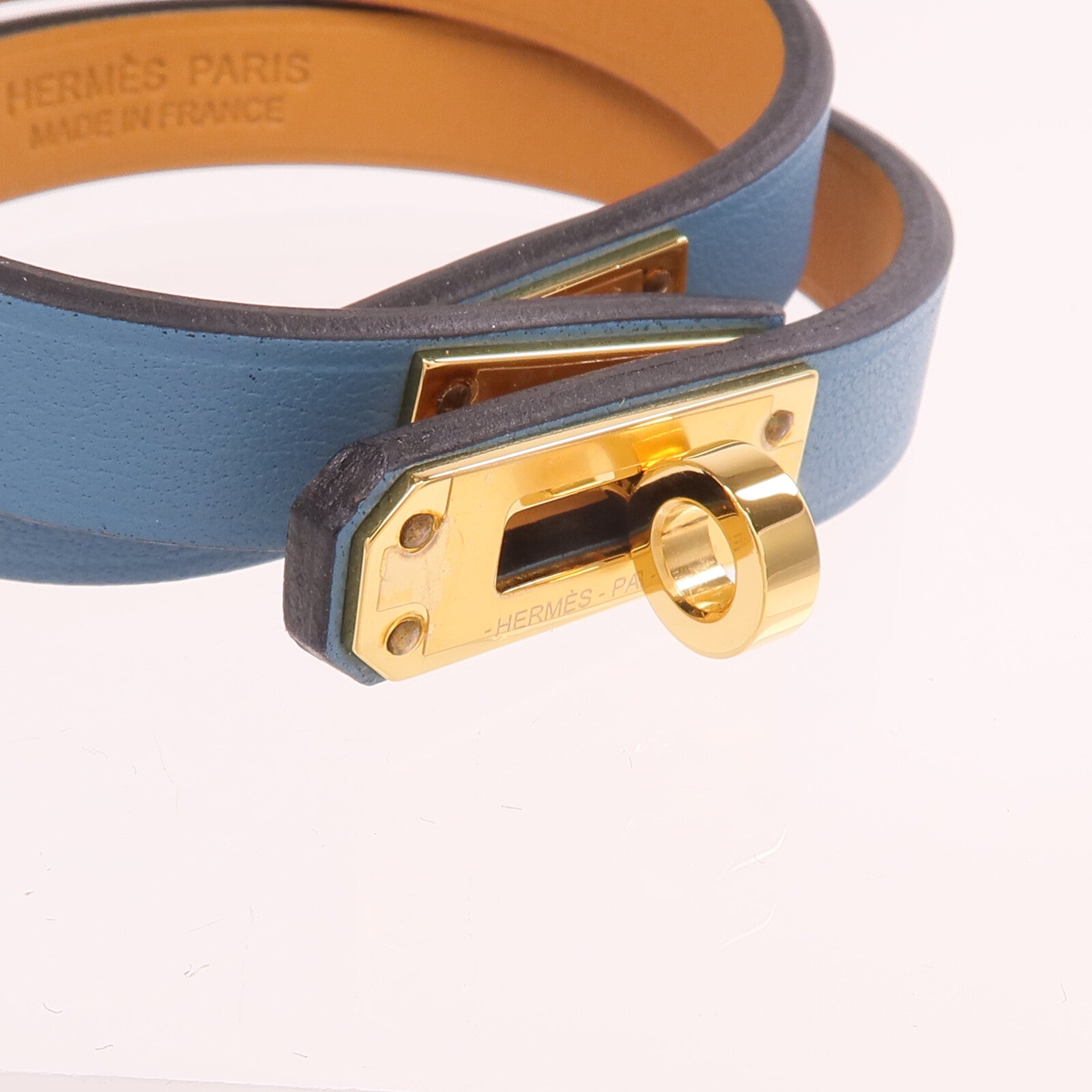 HERMES 【激減優惠】Swift皮革Mini Kelly Double Tour Bracelet金扣手帶