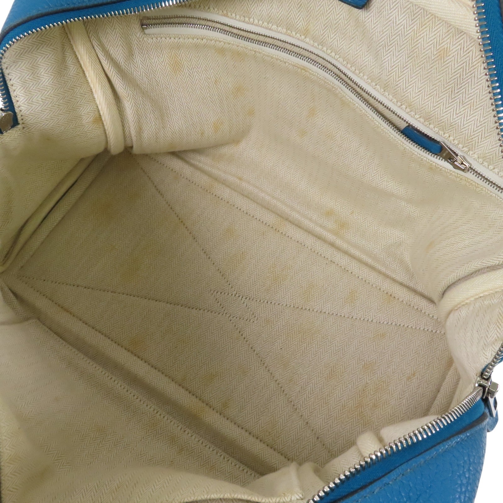 HERMES Clemence皮革Victoria銀扣手挽袋