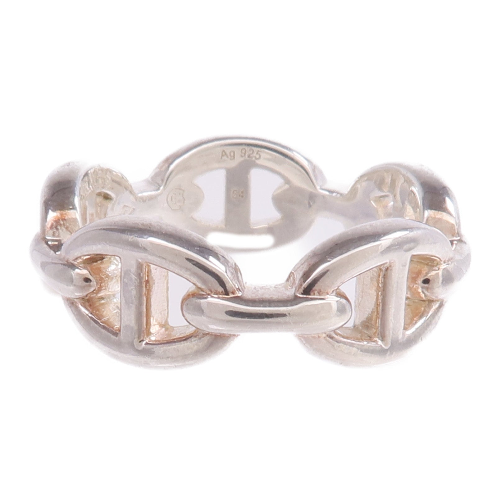 HERMES 925純銀Chaine d'ancre Ring戒指Hermes#54/US#6.5