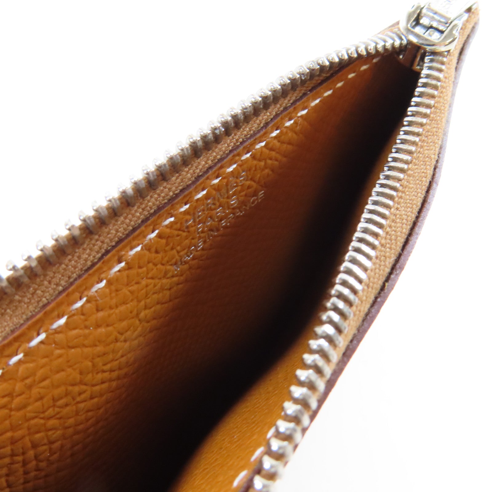 HERMES Epsom皮革Constance Slim銀扣錢包Gold經典駝色