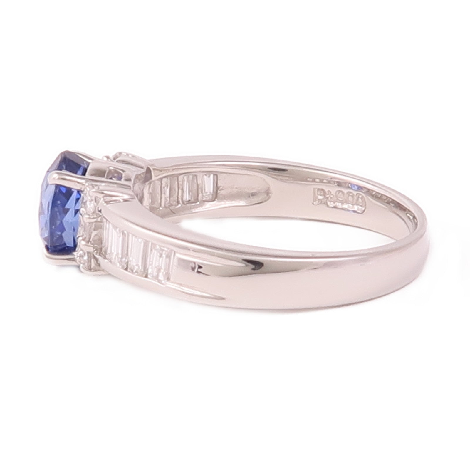 JEWELRY PT900鉑金/Sapphire/Diamond Ring藍寶石/鑽石戒指US#6