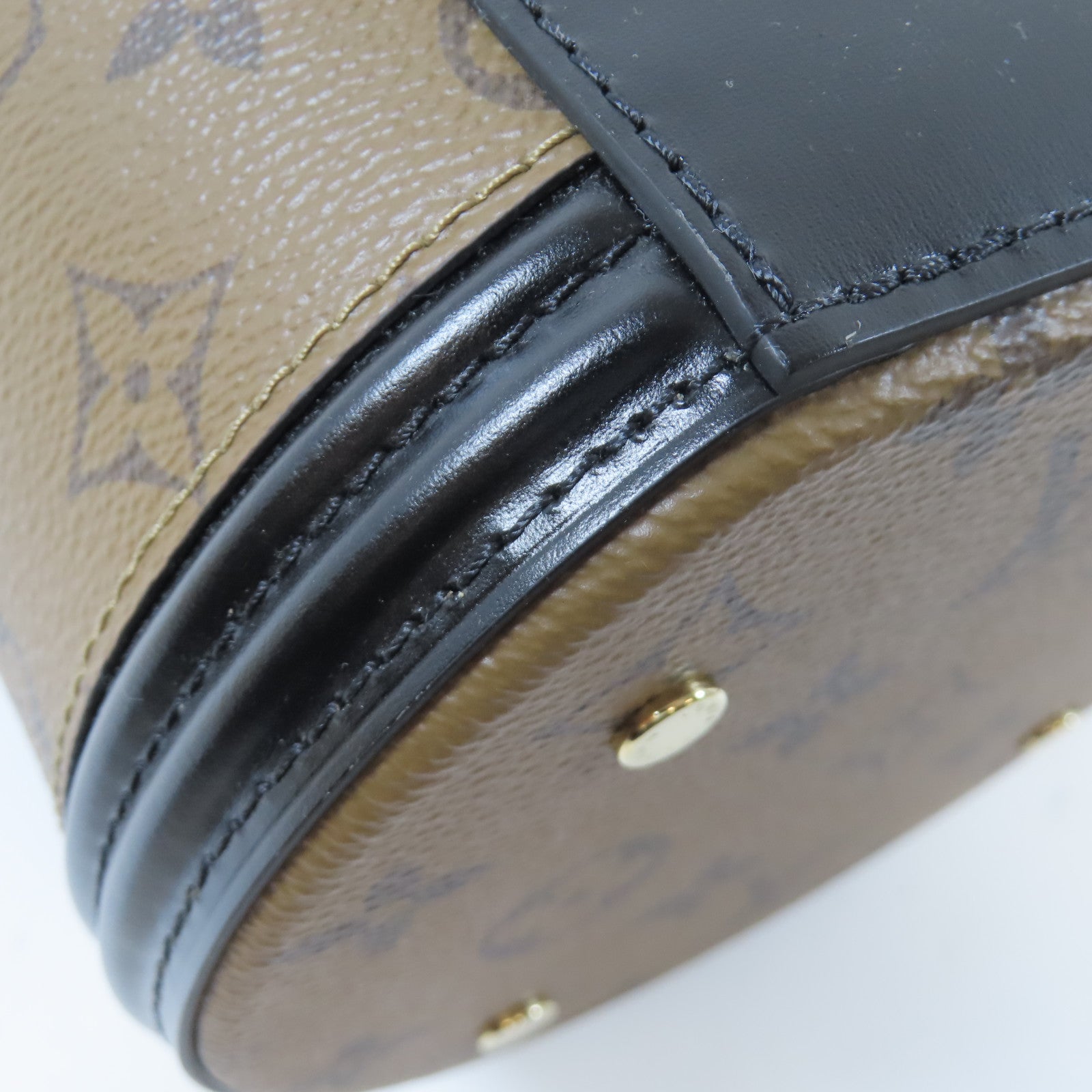 LOUIS VUITTON Monogram Reverse Cannes金扣手挽肩背兩用袋啡色