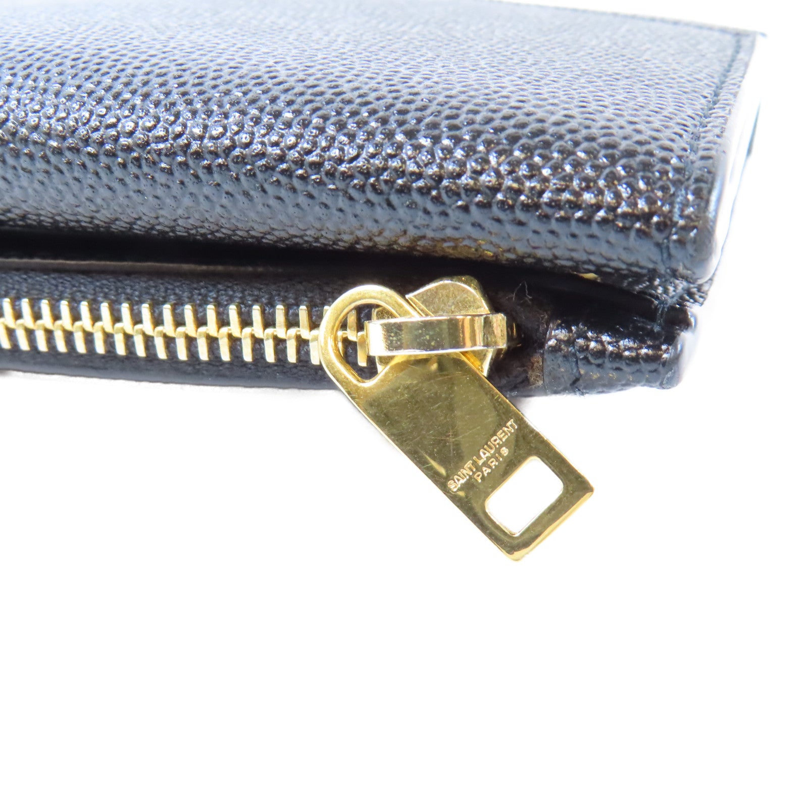 SAINT LAURENT 牛皮皮革Uptown Large Wallet金扣長錢包黑色