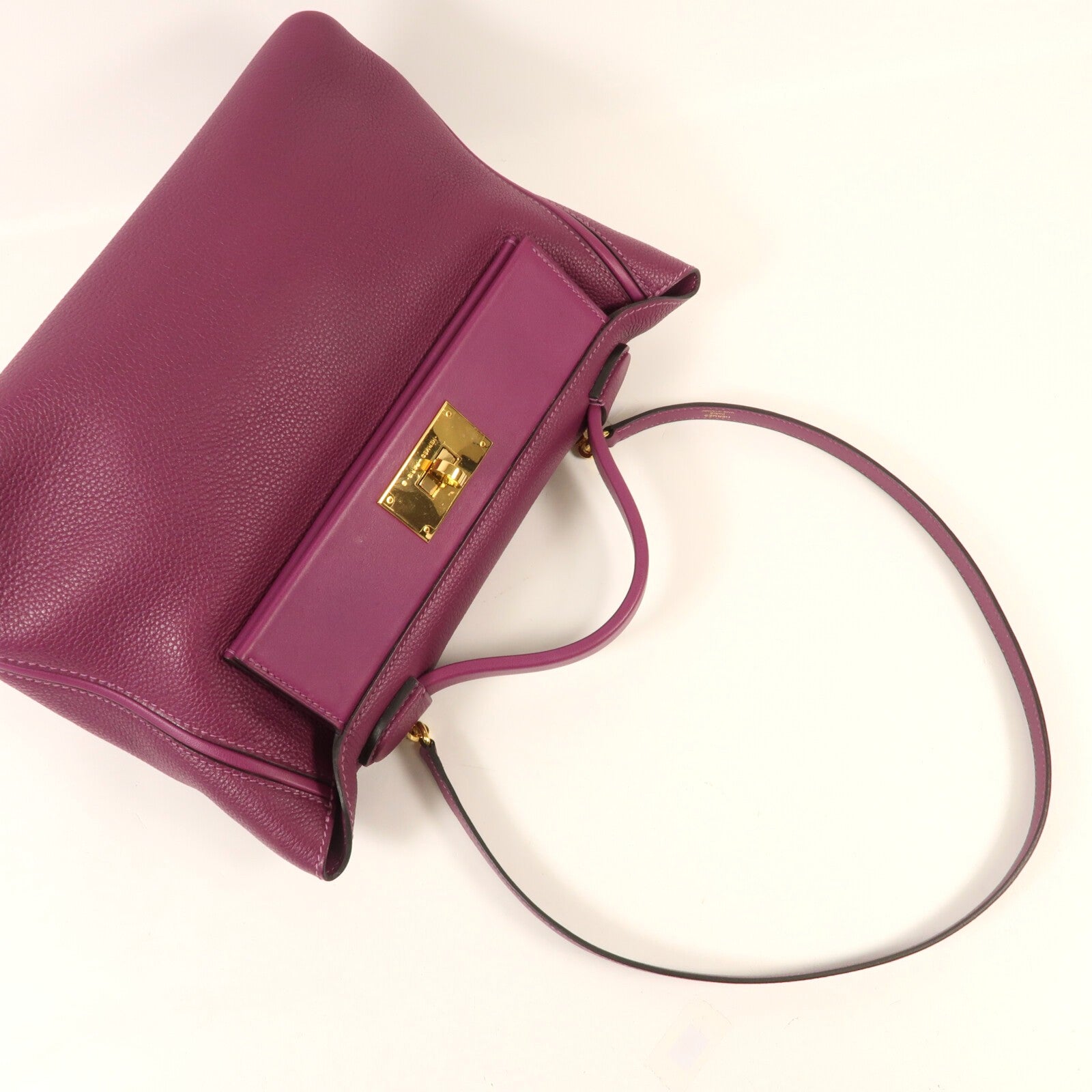 HERMES Clemence皮革24/24 29CM金扣手挽肩背兩用袋Anemone