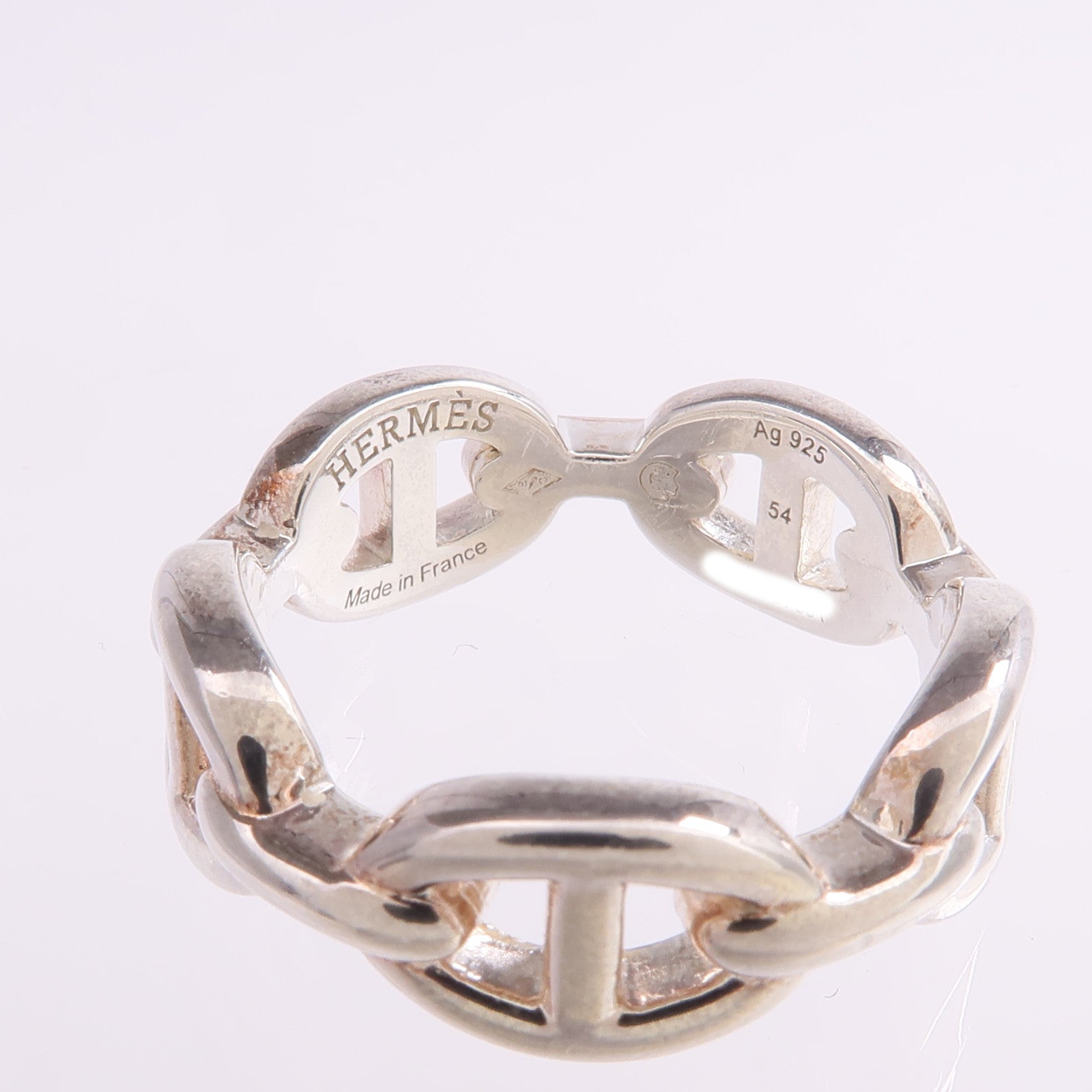 HERMES 925純銀Chaine d'ancre Ring戒指Hermes#54/US#6.5