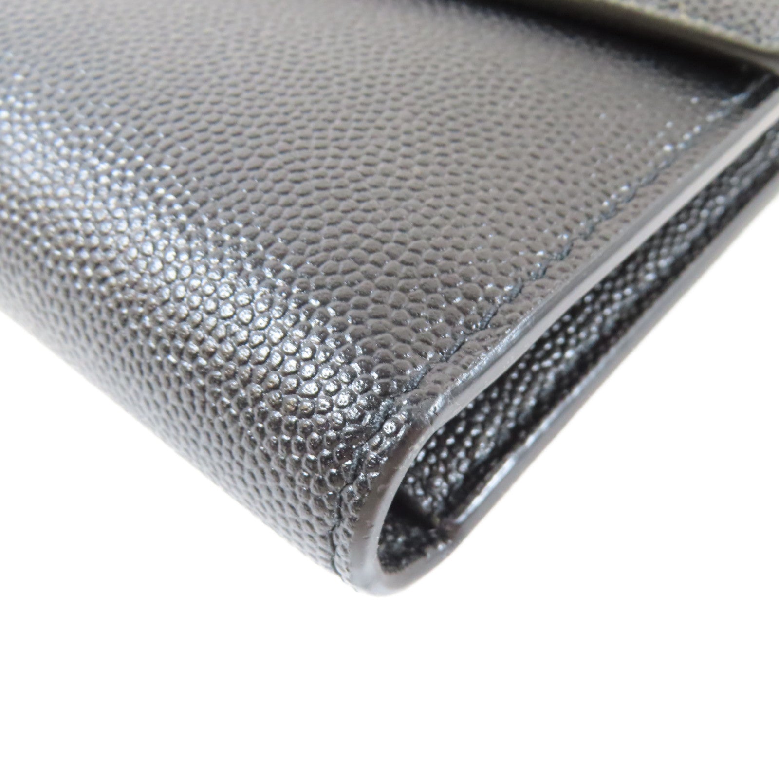 SAINT LAURENT 牛皮皮革Uptown Large Wallet金扣長錢包黑色