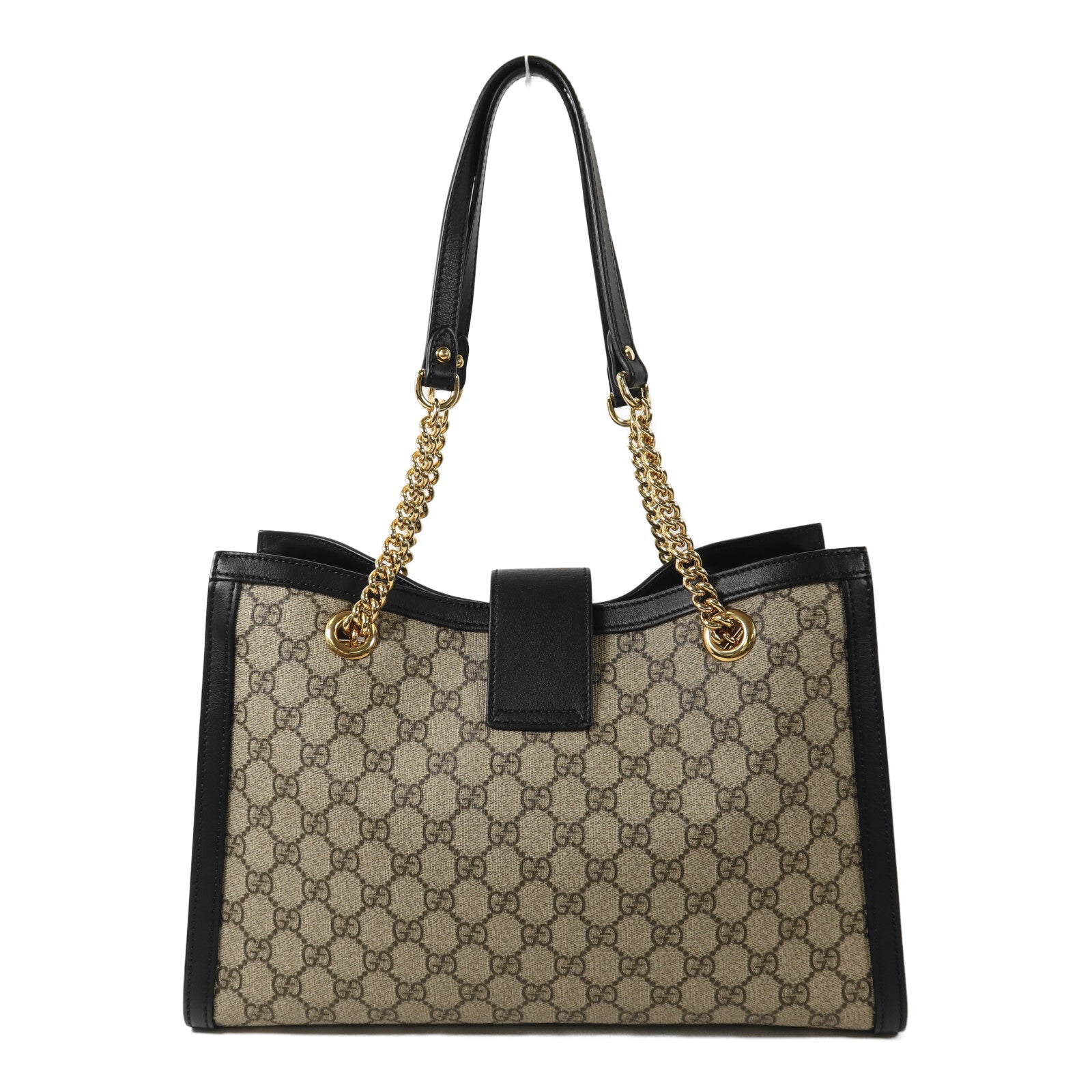 GUCCI 塗層帆布Padlock GG金扣鏈帶肩背袋