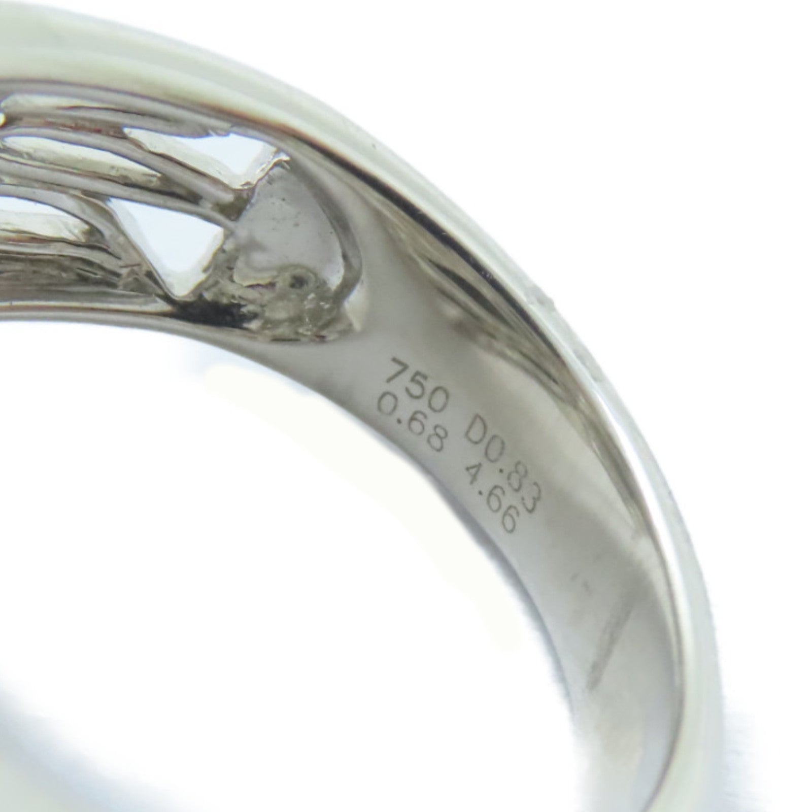 JEWELRY 【激減優惠】18K白金Shell Ring 4.66ct貝殼/0.83ct鑽石戒指US#6.5