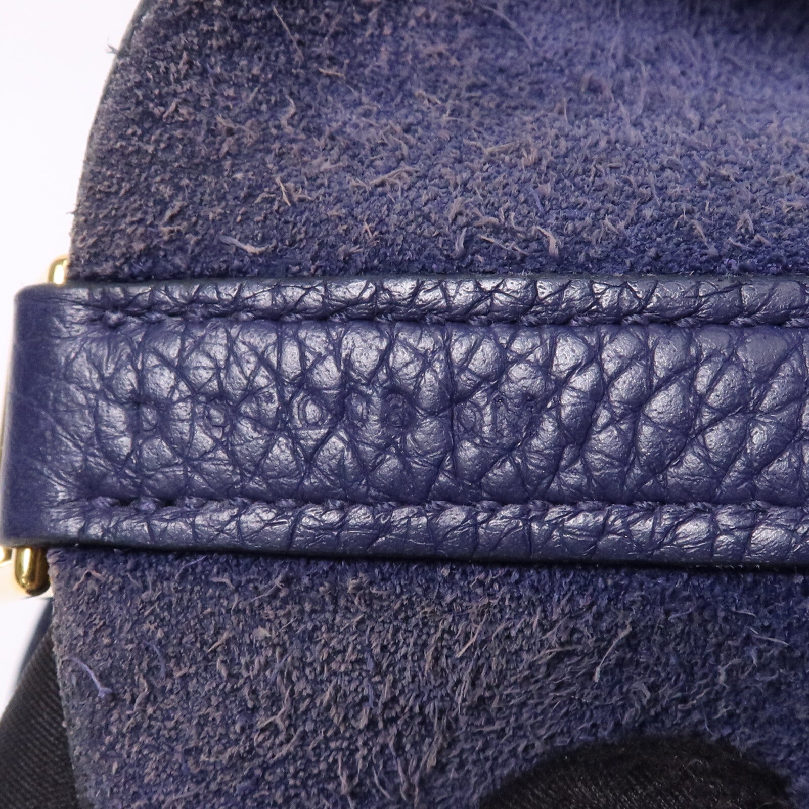 HERMES Clemence皮革Picotin MM金扣手挽袋Bleu Encre