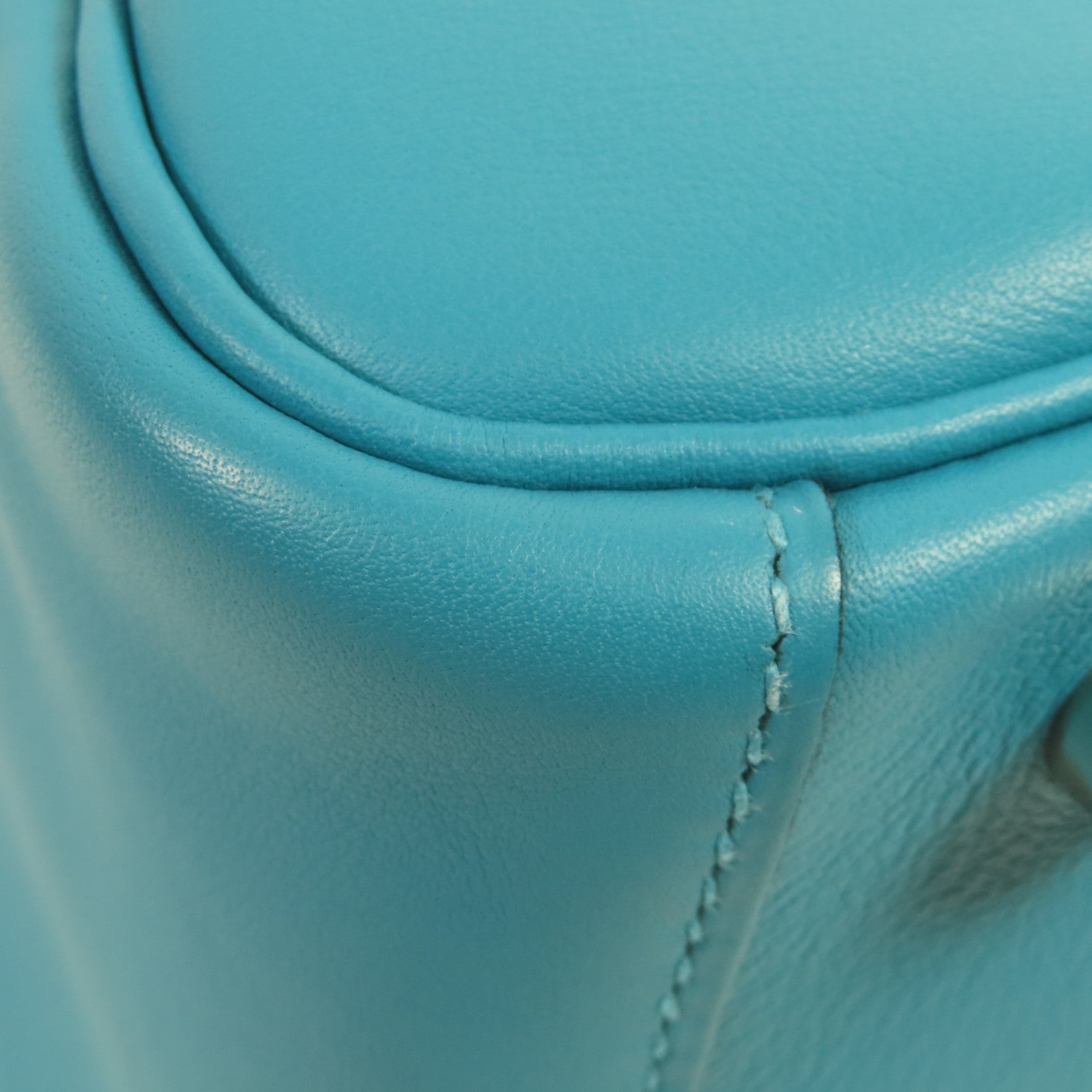 HERMES Swift皮革Lindy 30銀扣肩背袋7B Turquoise