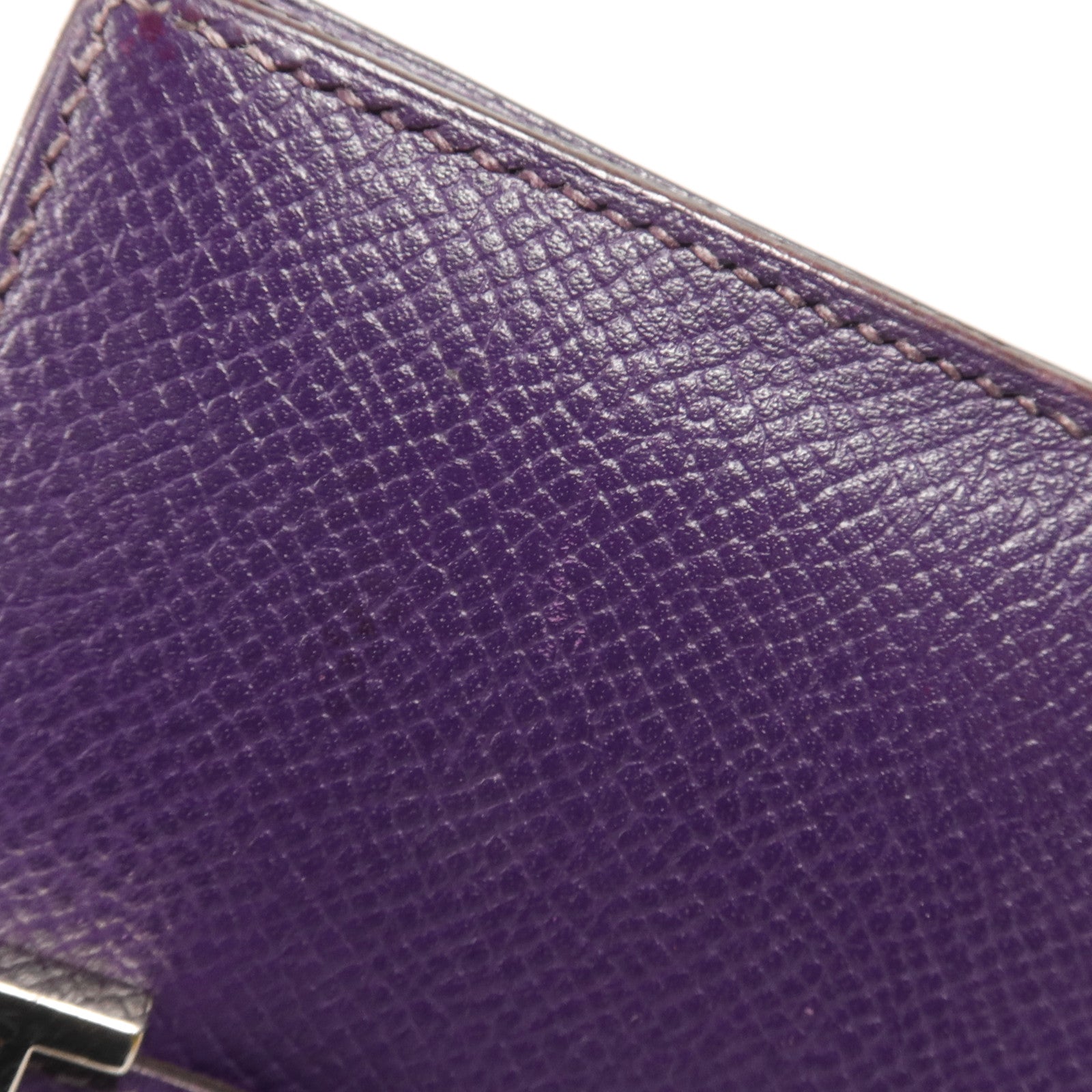 HERMES Epsom皮革Bearn Compact Wallet銀扣錢包