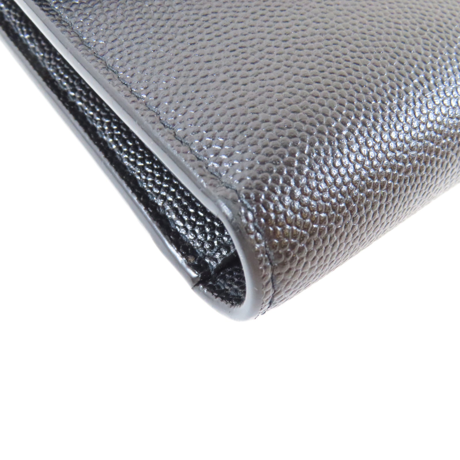 SAINT LAURENT 牛皮皮革Uptown Large Wallet金扣長錢包黑色