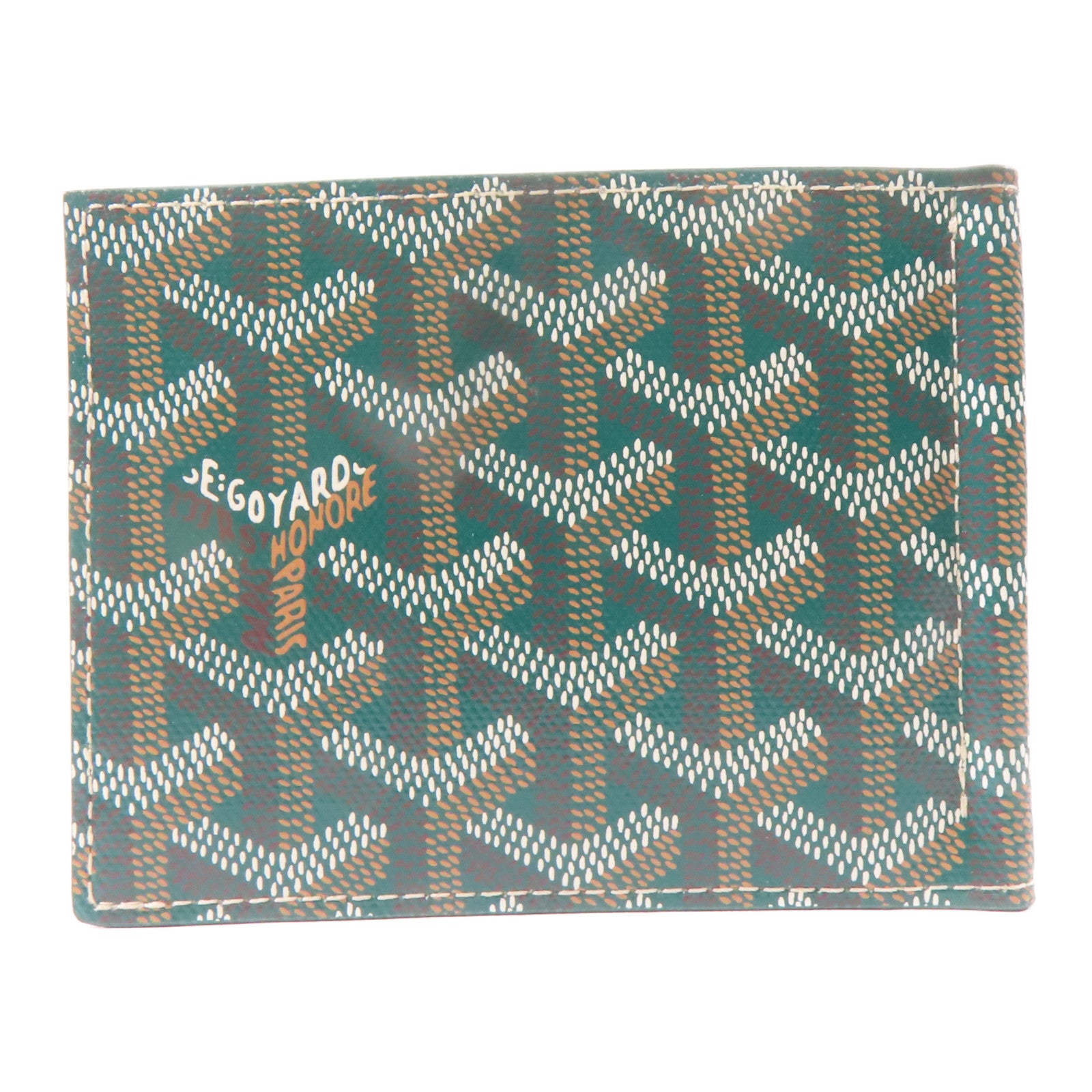 GOYARD 塗層帆布Card Case銀扣卡片套綠色