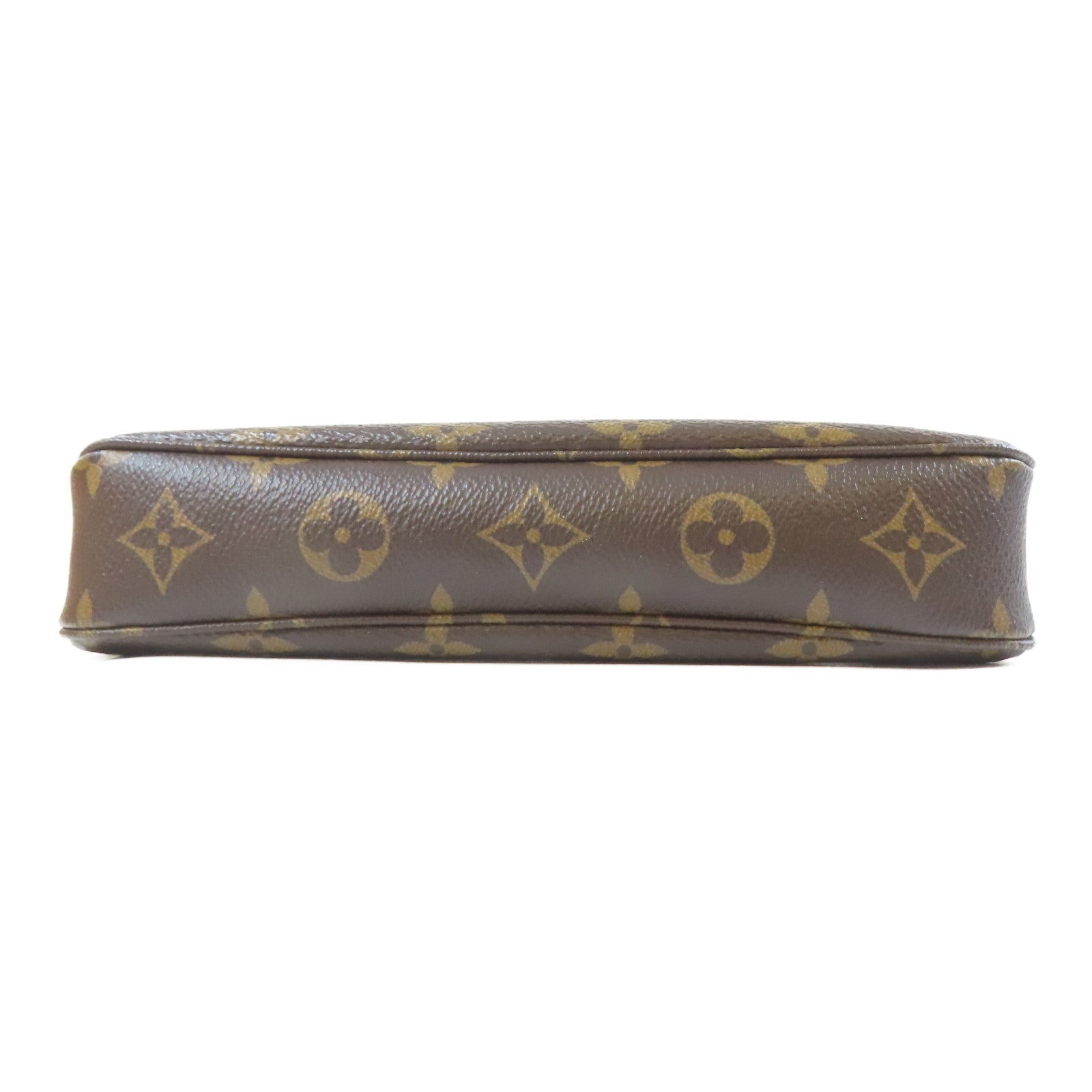LOUIS VUITTON Monogram Pochette Accessories金扣肩背袋啡色