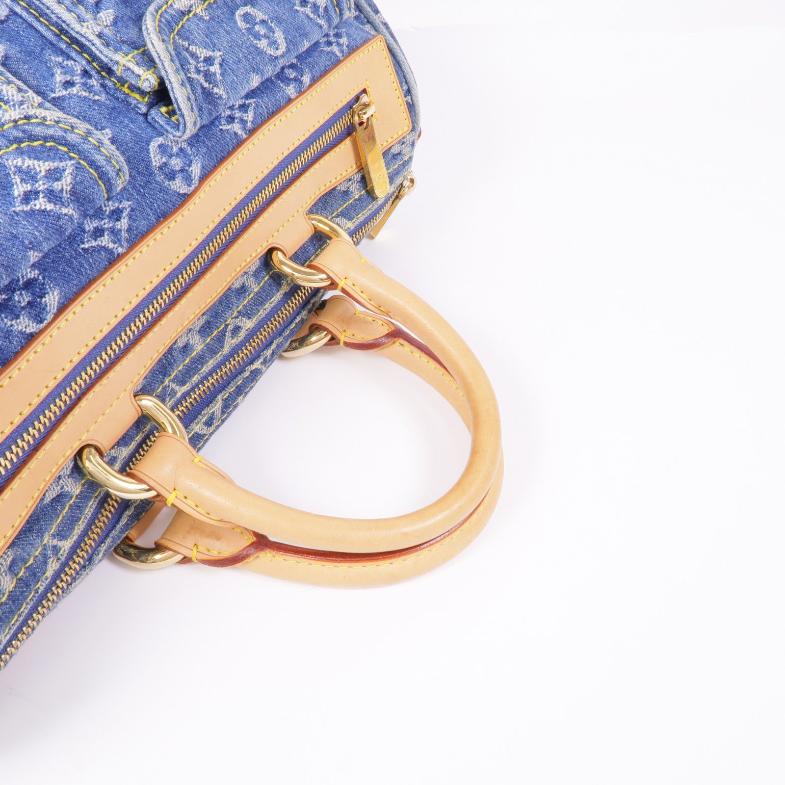 LOUIS VUITTON Monogram Denim Neo Speedy金扣手挽袋
