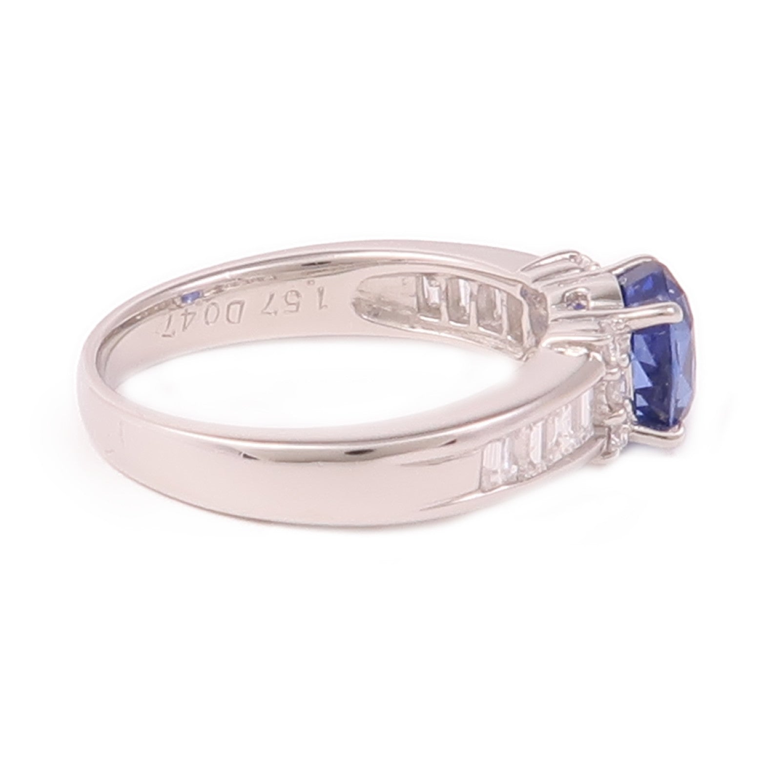JEWELRY PT900鉑金/Sapphire/Diamond Ring藍寶石/鑽石戒指US#6