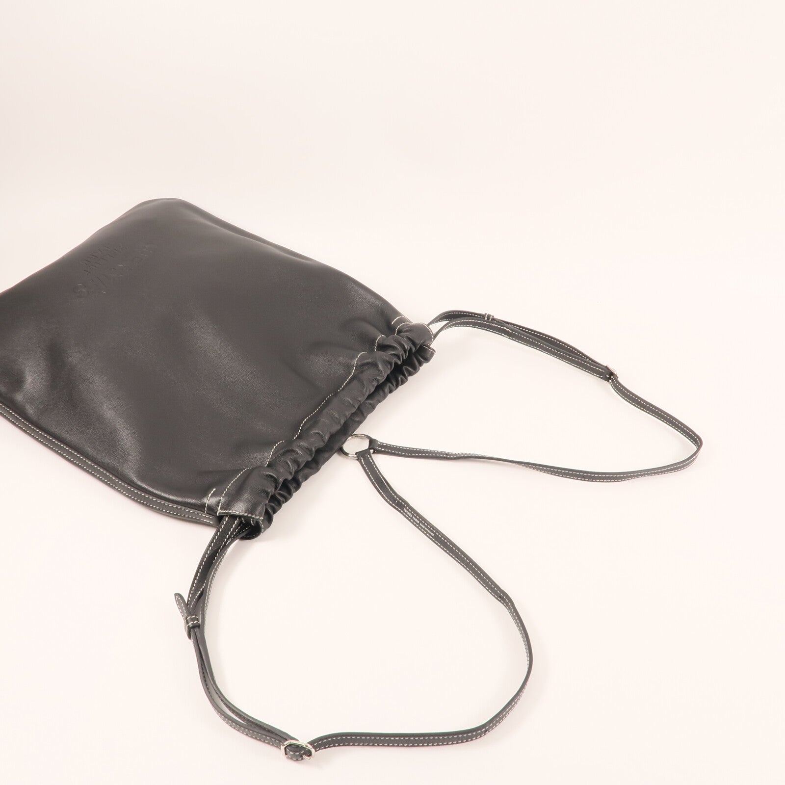 HERMES Evercolor皮革Bridado Backpack銀扣背包Noir