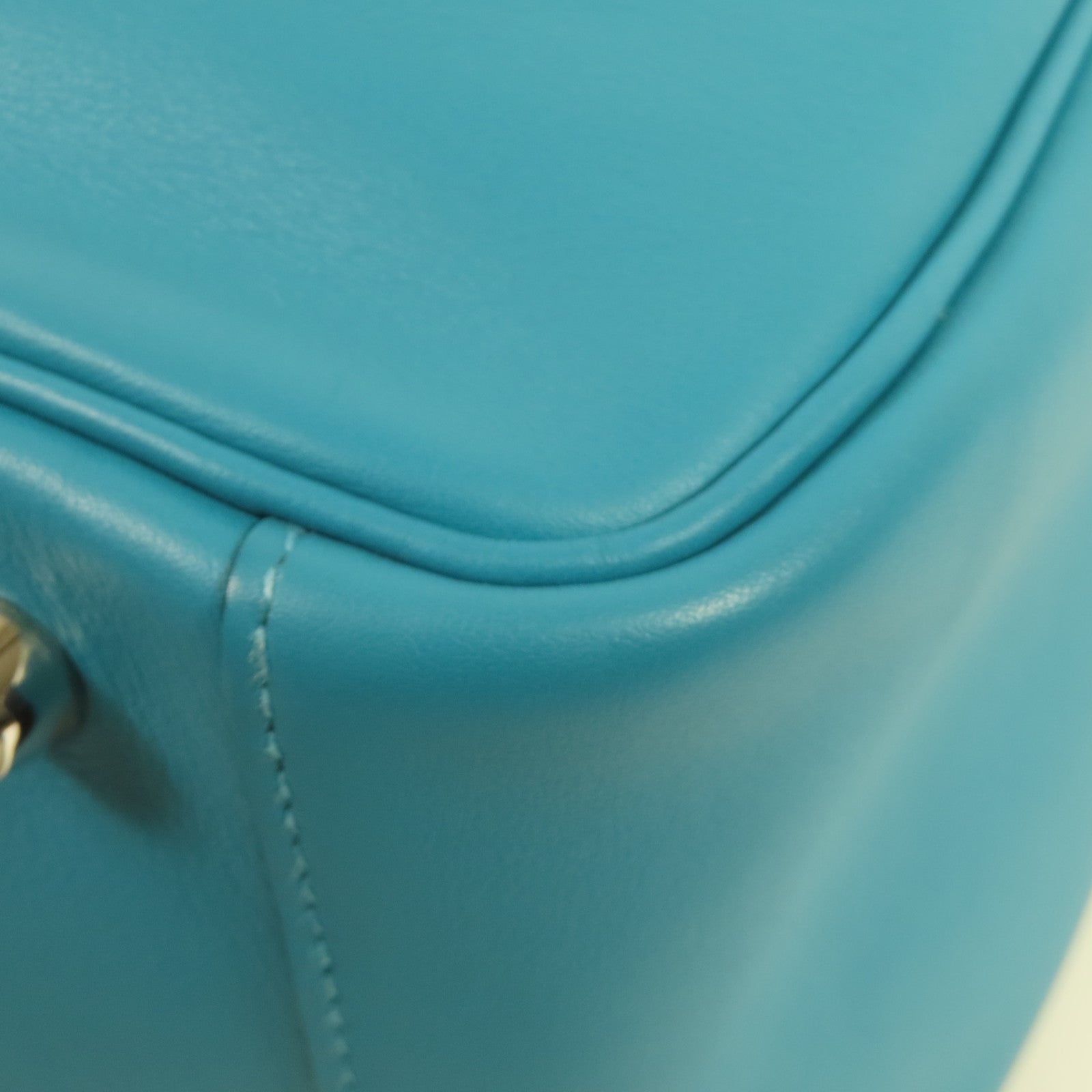 HERMES Swift皮革Lindy 30銀扣肩背袋7B Turquoise