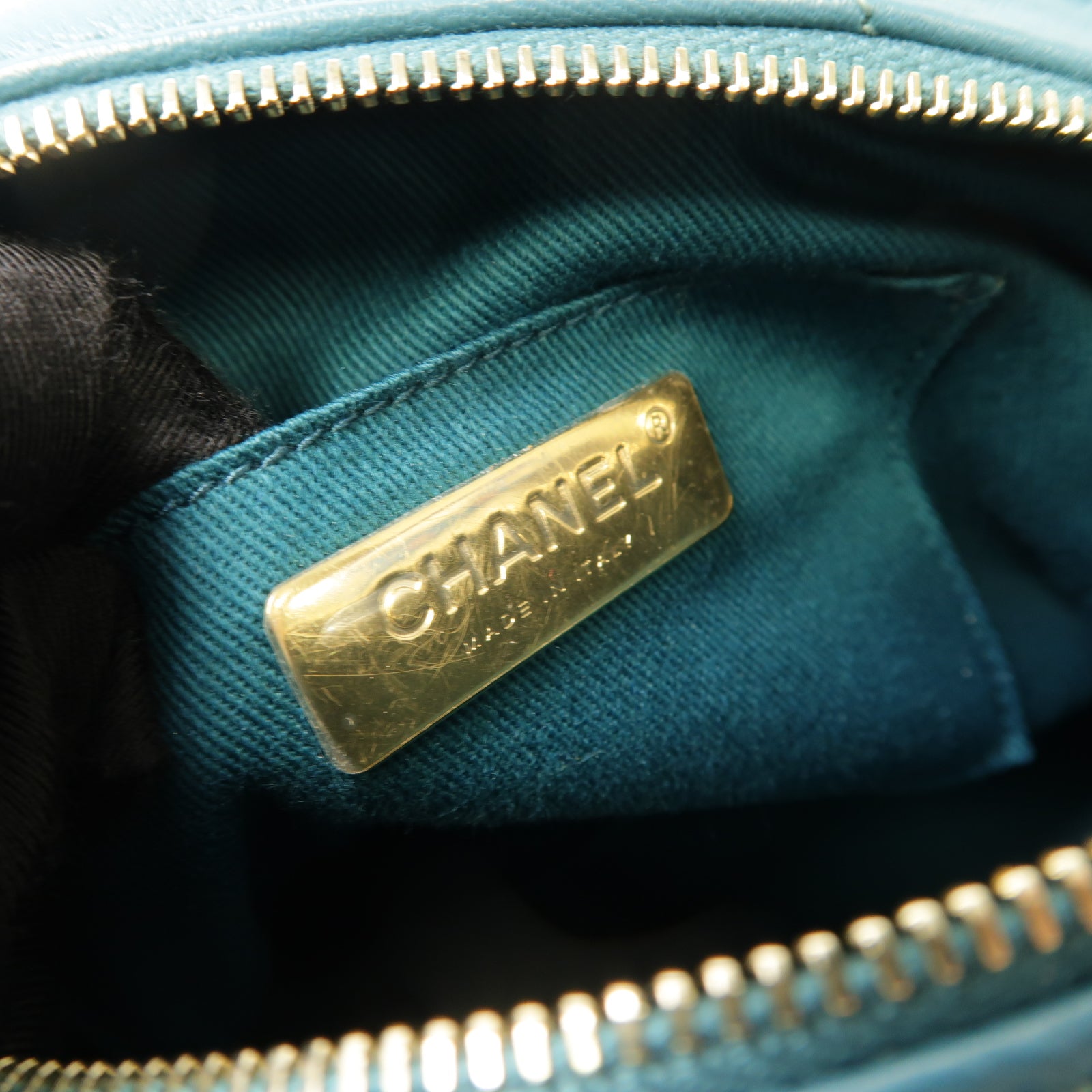 CHANEL 【激減優惠】菱格羊皮皮革Shoulder Bag金扣鏈帶肩背袋綠色
