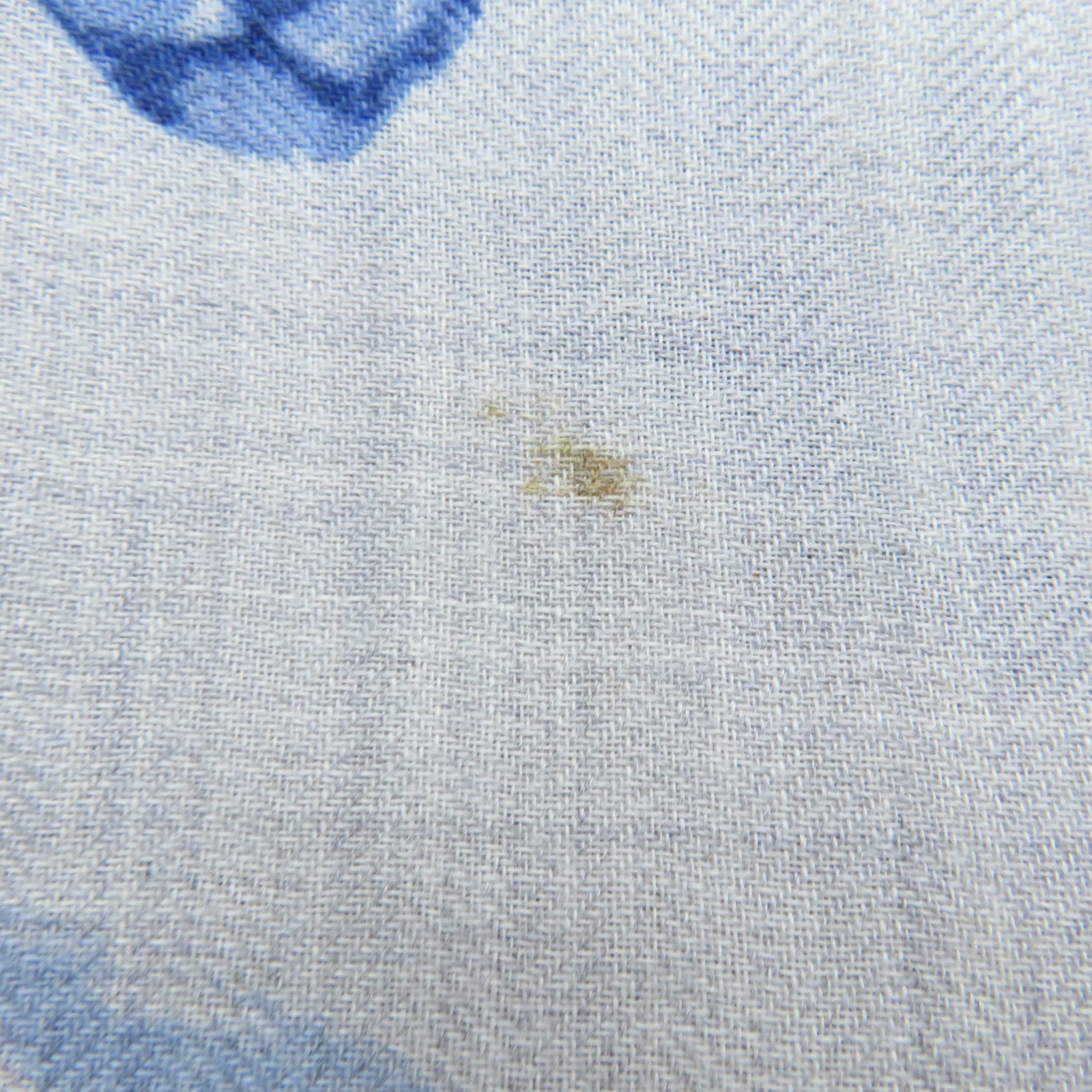 HERMES Cashmere/絲質 Scarf圍巾藍色/灰色