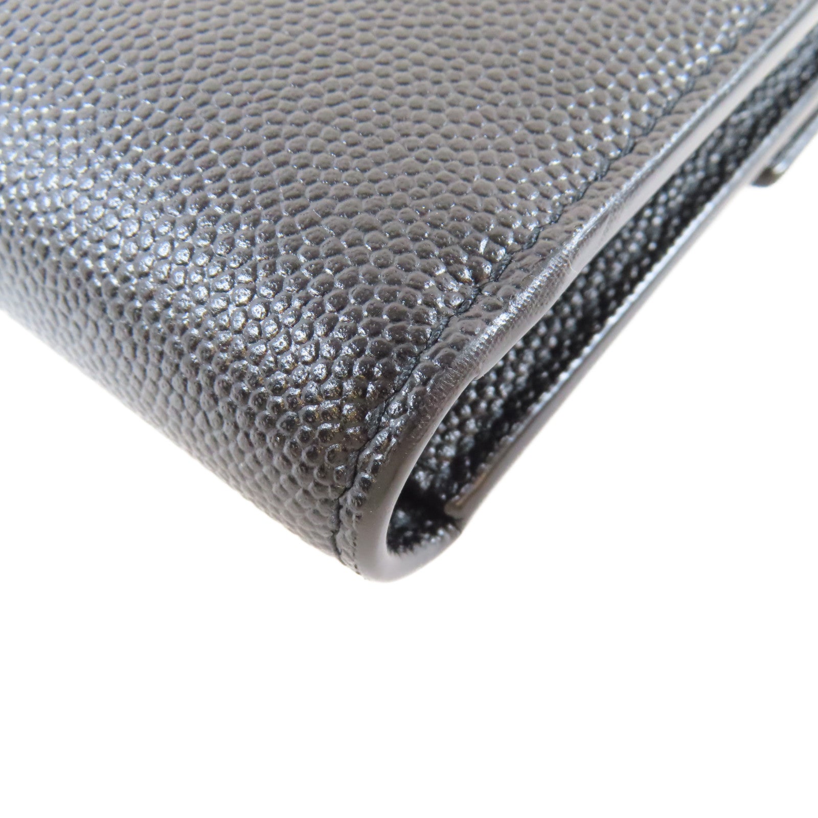 SAINT LAURENT 牛皮皮革Uptown Large Wallet金扣長錢包黑色