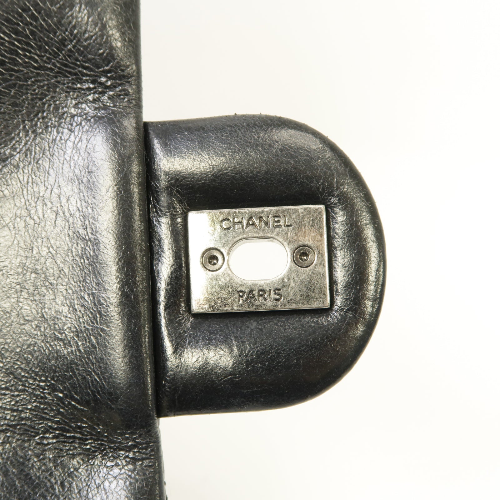 CHANEL 【激減優惠】菱格牛皮皮革Chain Shoulder銀扣鏈帶肩背袋黑色