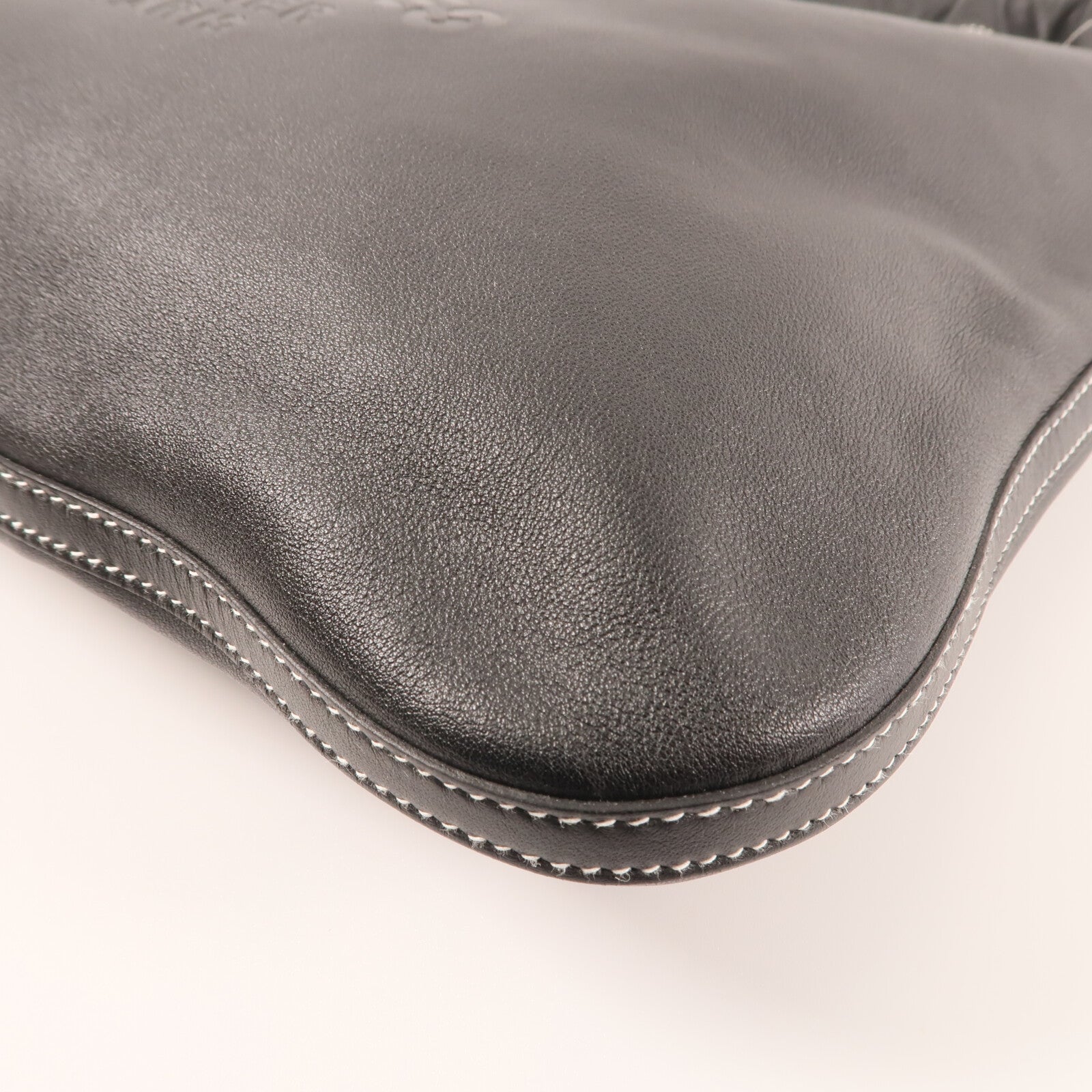 HERMES Evercolor皮革Bridado Backpack銀扣背包Noir