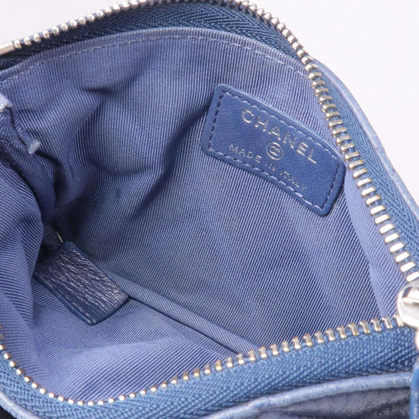 CHANEL 羊皮皮革Coin Purse銀扣零錢包