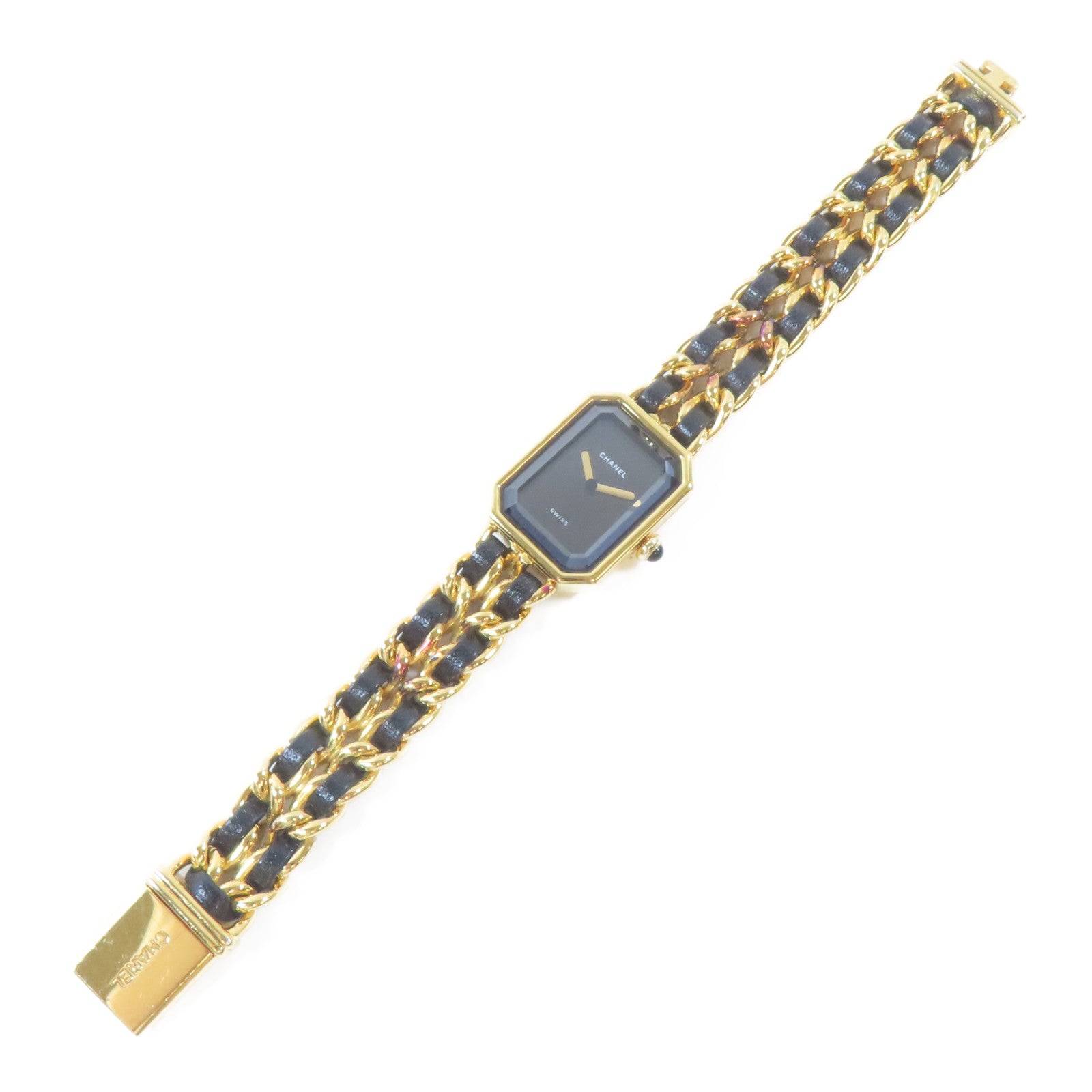 CHANEL Preimier L鍍金手錶石英機芯黑色
