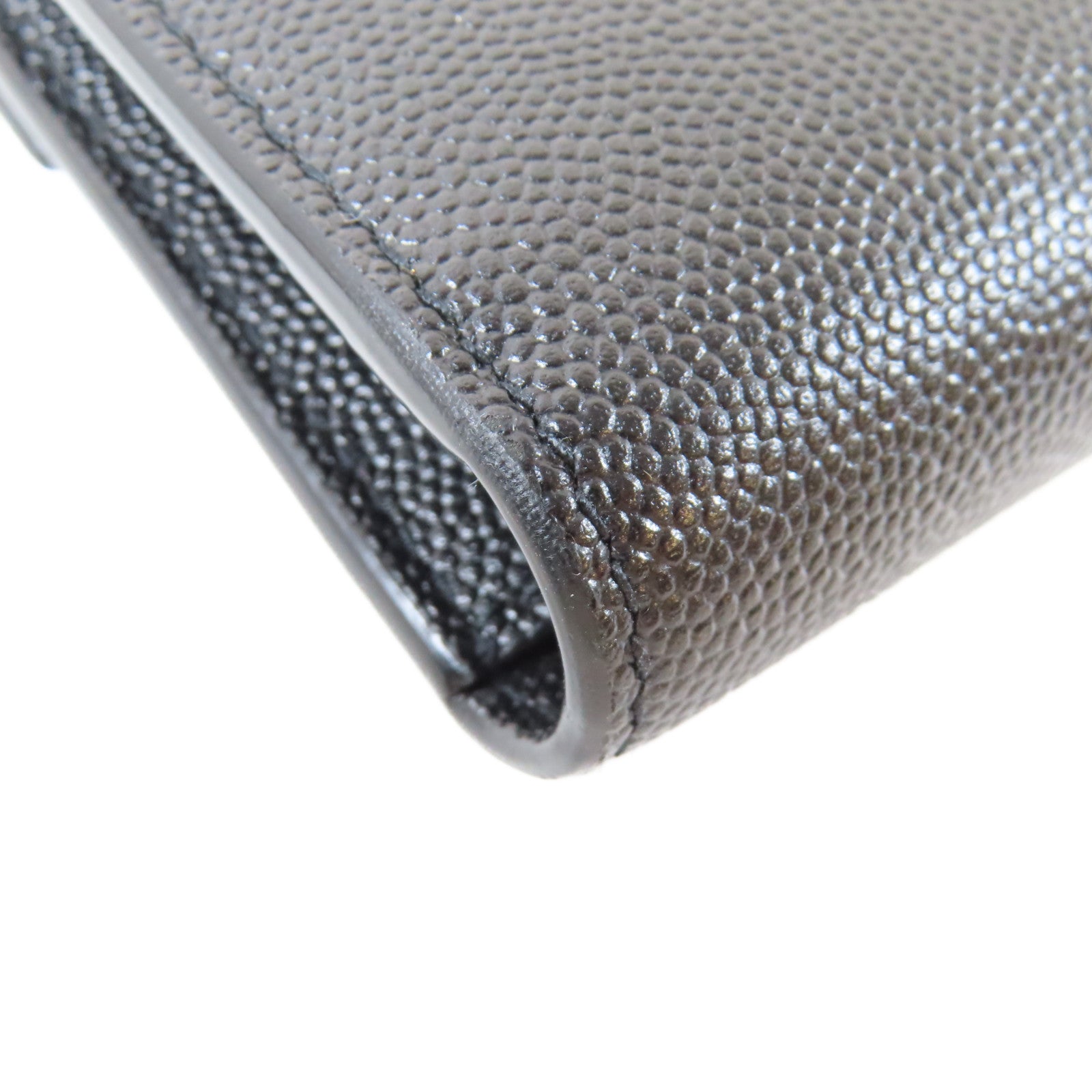 SAINT LAURENT 牛皮皮革Uptown Large Wallet金扣長錢包黑色