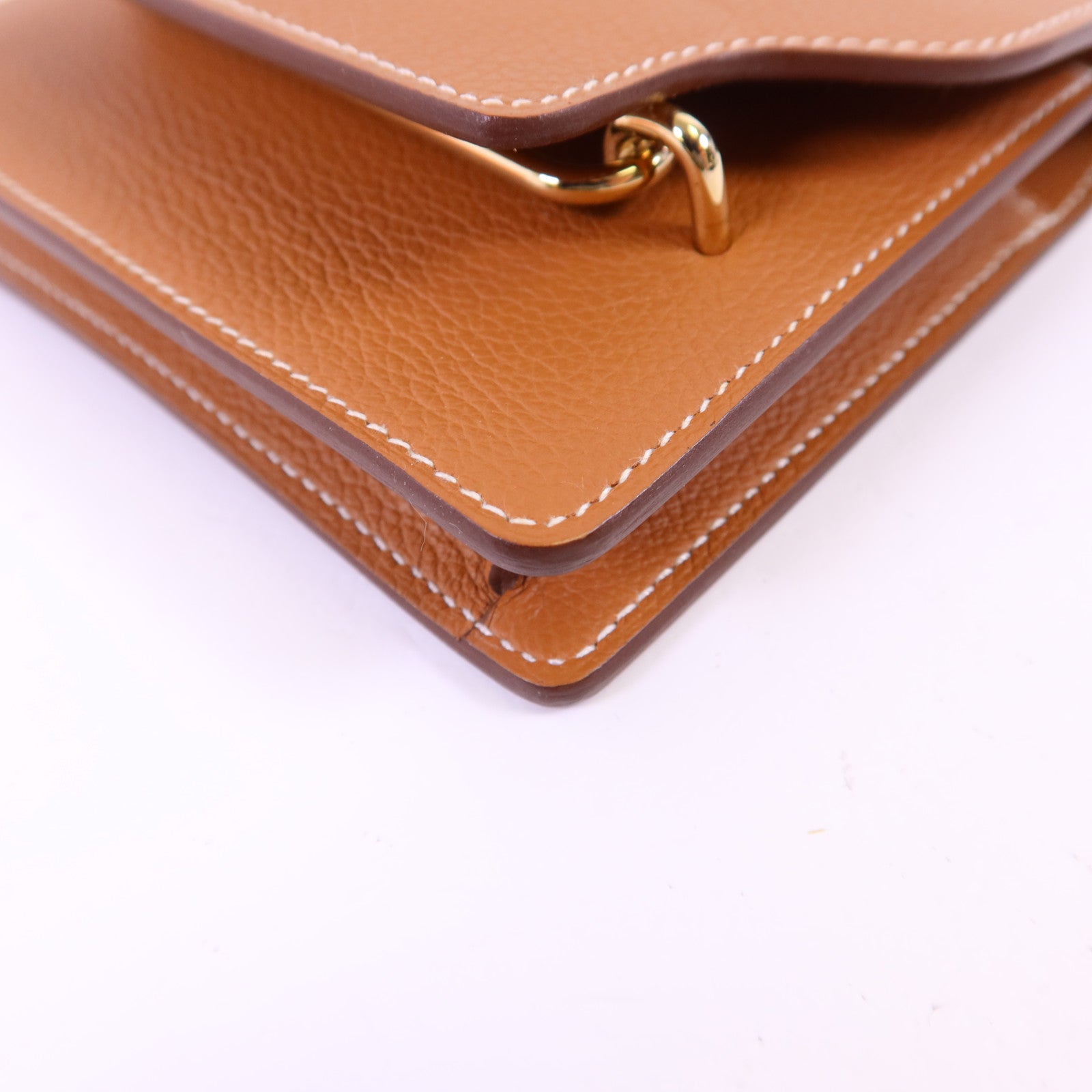 HERMES Evercolor皮革Roulis Slim金扣錢包Gold