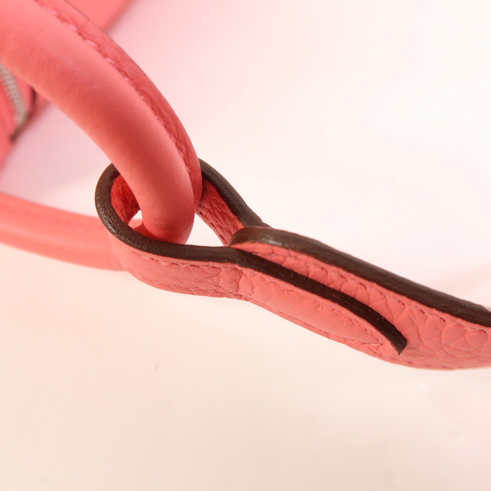 HERMES Clemence皮革Mini Lindy銀扣手挽肩背兩用袋Rose Azalee