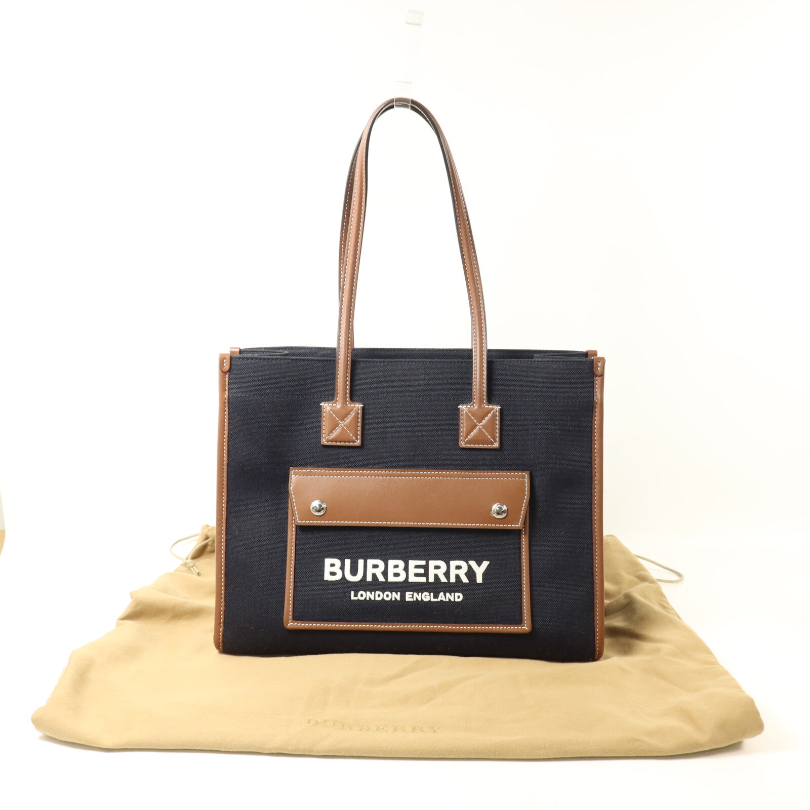 BURBERRY 帆布Freya Tote手挽袋