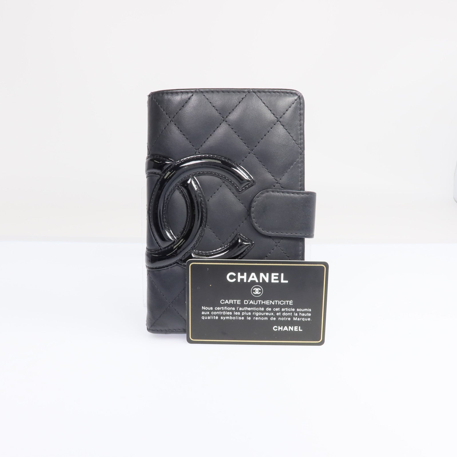 CHANEL 牛皮皮革Cambon Wallet銀扣長錢包