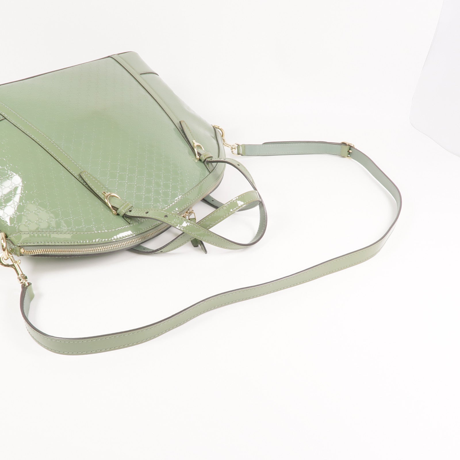 GUCCI 漆皮皮革2 Way Shoulder金扣手挽肩背兩用袋