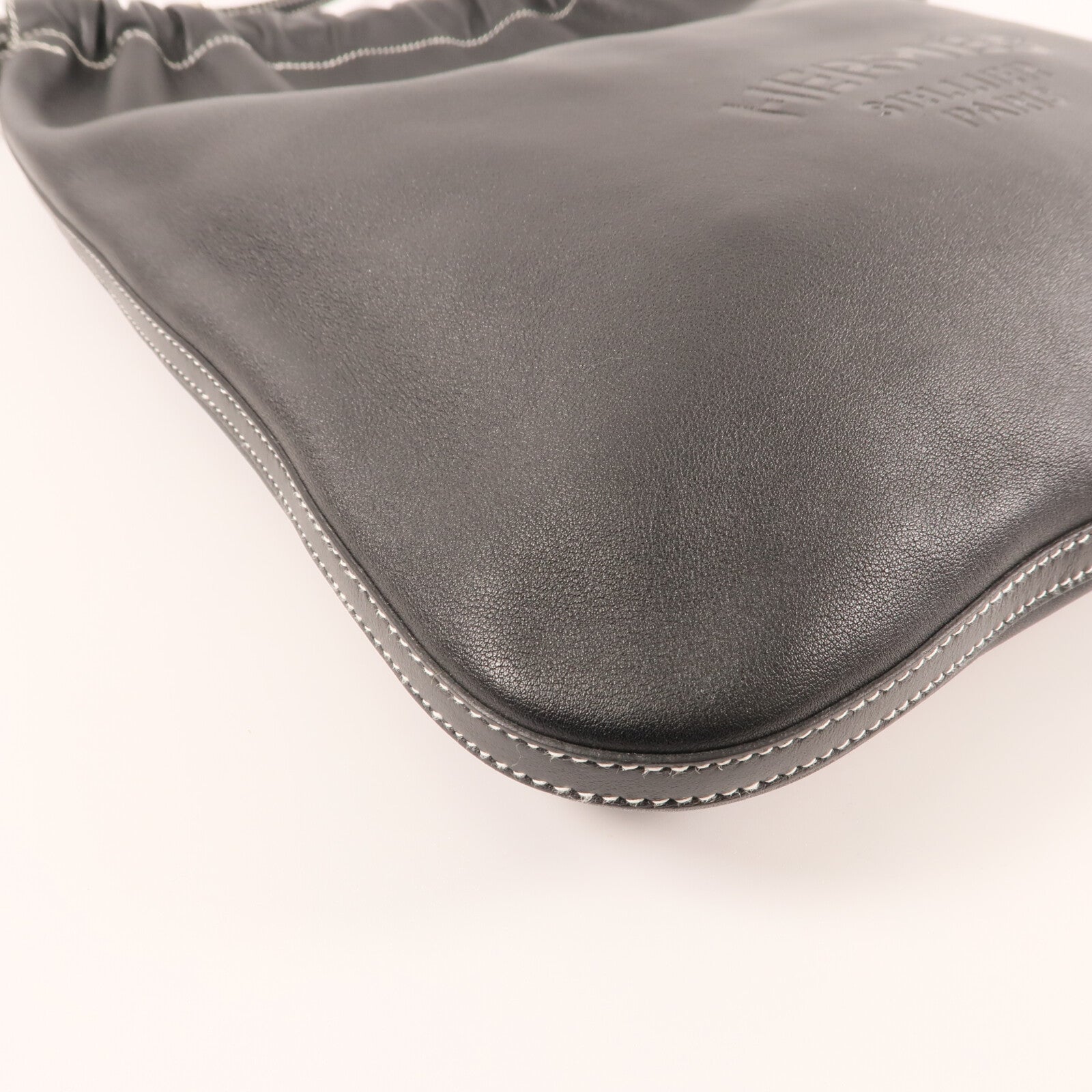 HERMES Evercolor皮革Bridado Backpack銀扣背包Noir