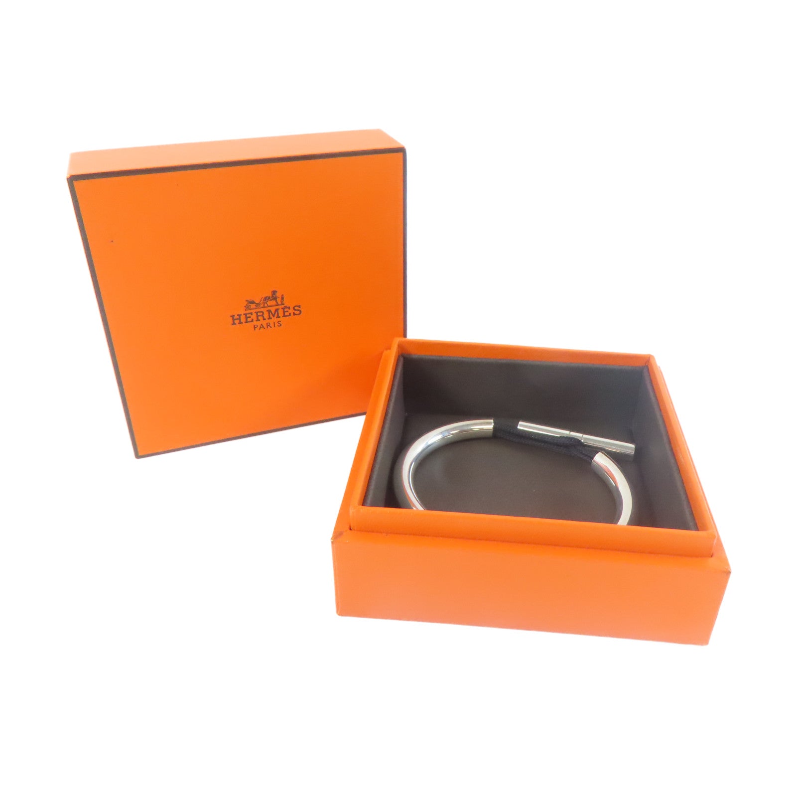 HERMES 【激減優惠】925純銀Cord Bracelet手鐲#16.25cm