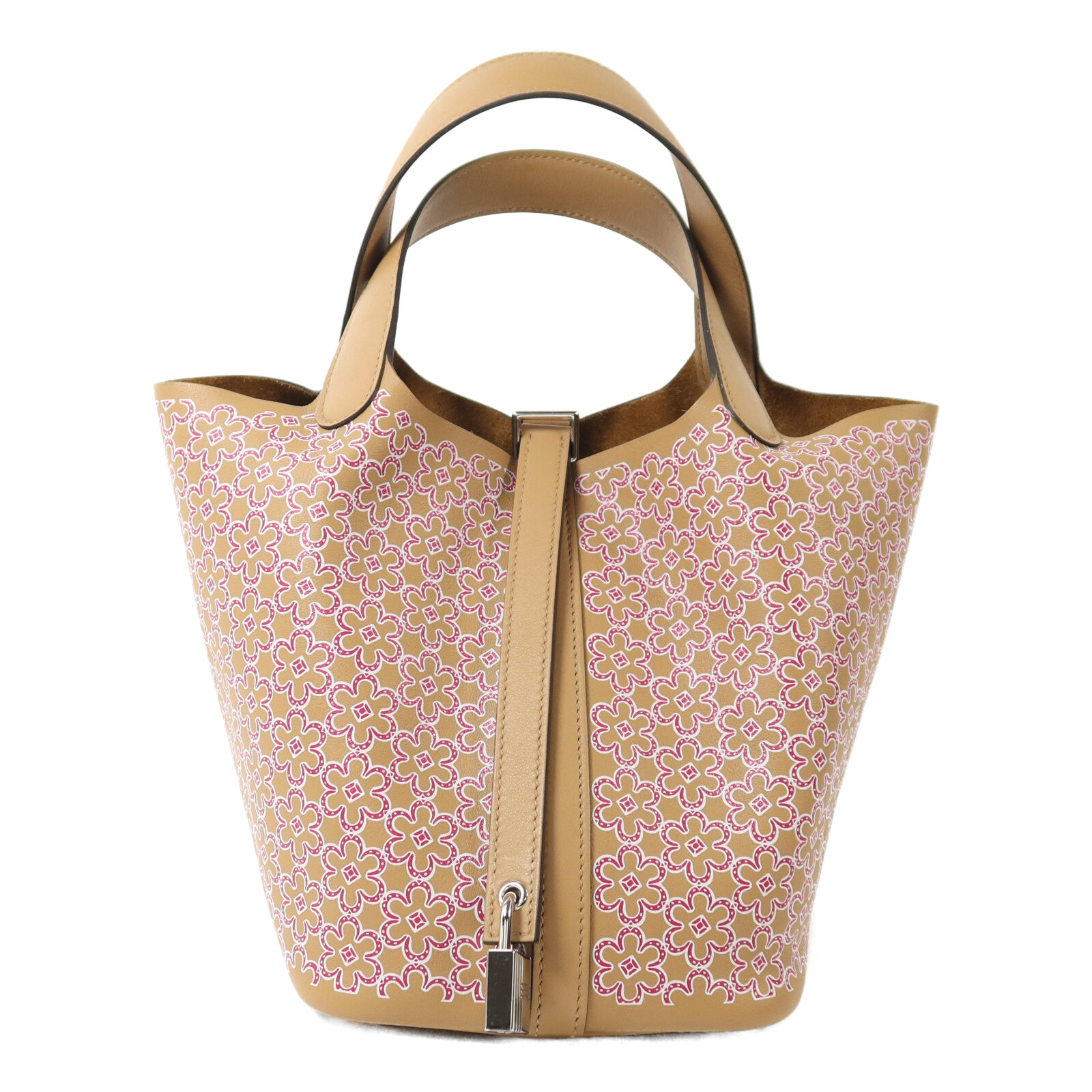 HERMES Swift皮革Picotin PM Lucky Daisy手挽袋銀扣手挽袋Chai/紫色