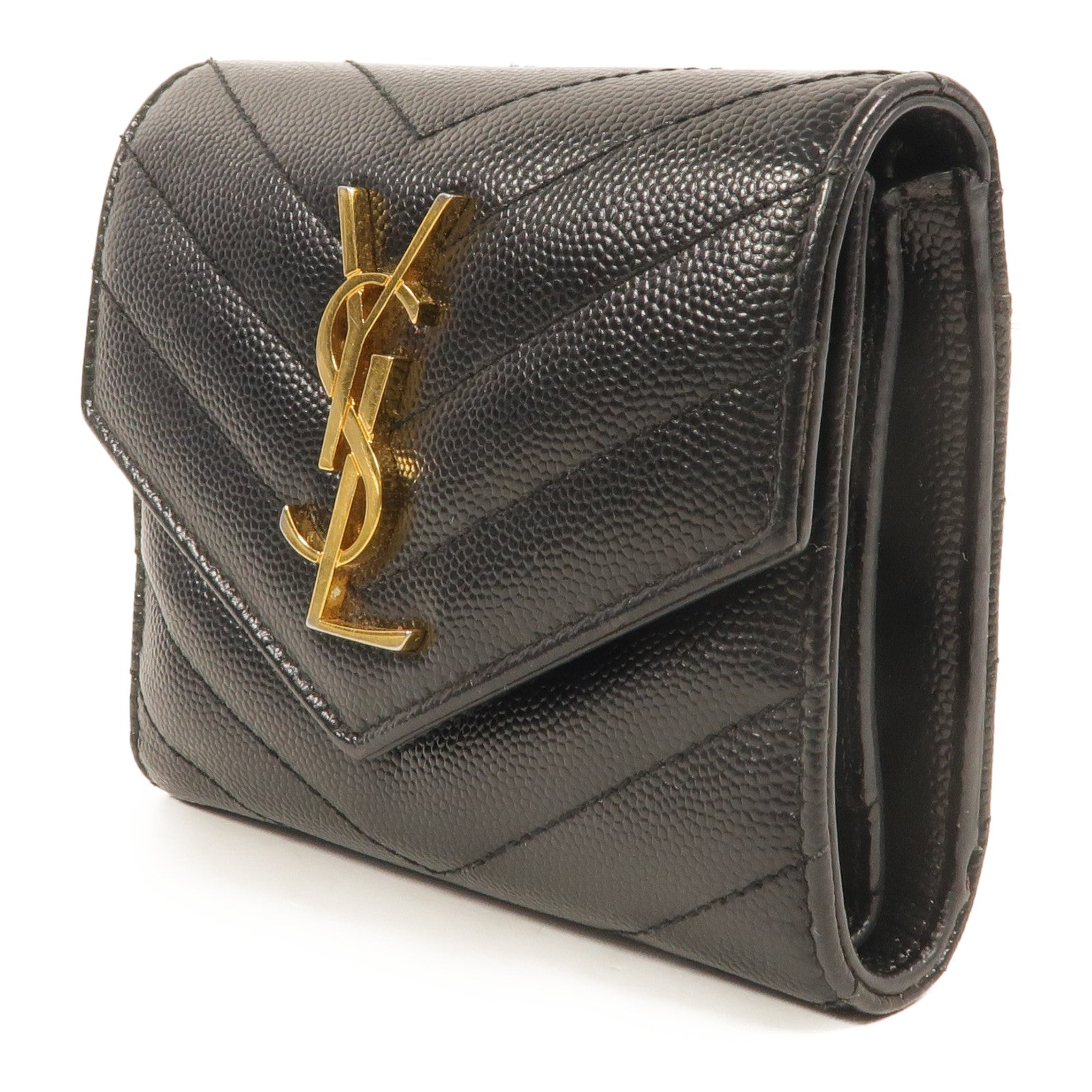 SAINT LAURENT 牛皮皮革Cassandre Matelasse Compact錢包