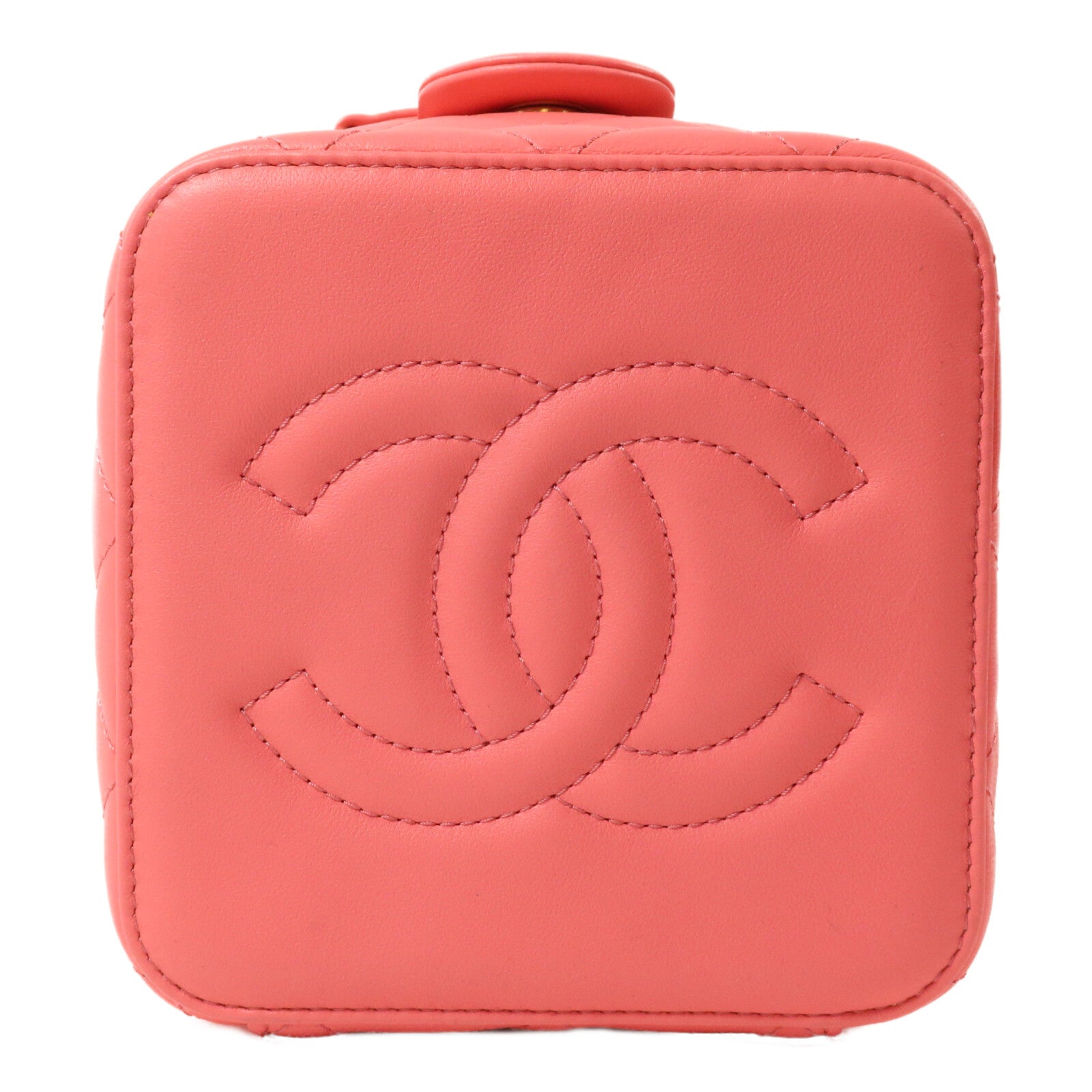 CHANEL 羊皮皮革Vanity Case鏈帶手挽肩背兩用袋
