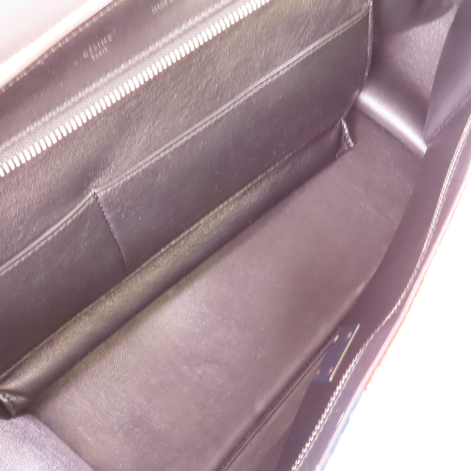 CELINE 牛皮皮革/Felt Trapeze銀扣手挽肩背兩用袋