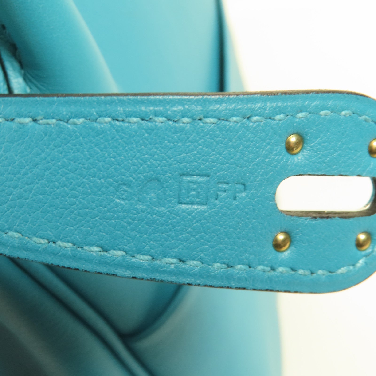 HERMES Swift皮革Lindy 30銀扣肩背袋7B Turquoise