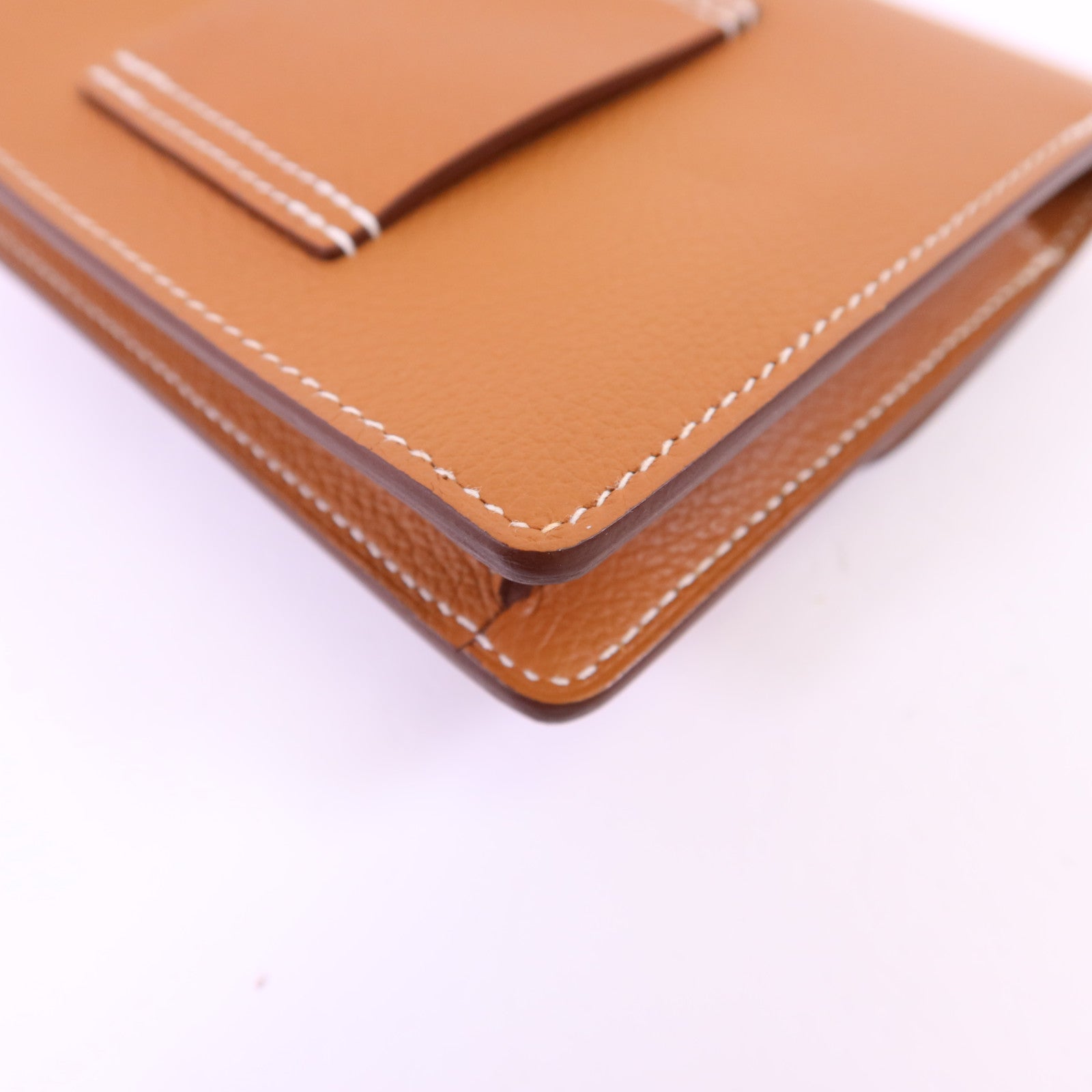 HERMES Evercolor皮革Roulis Slim金扣錢包Gold