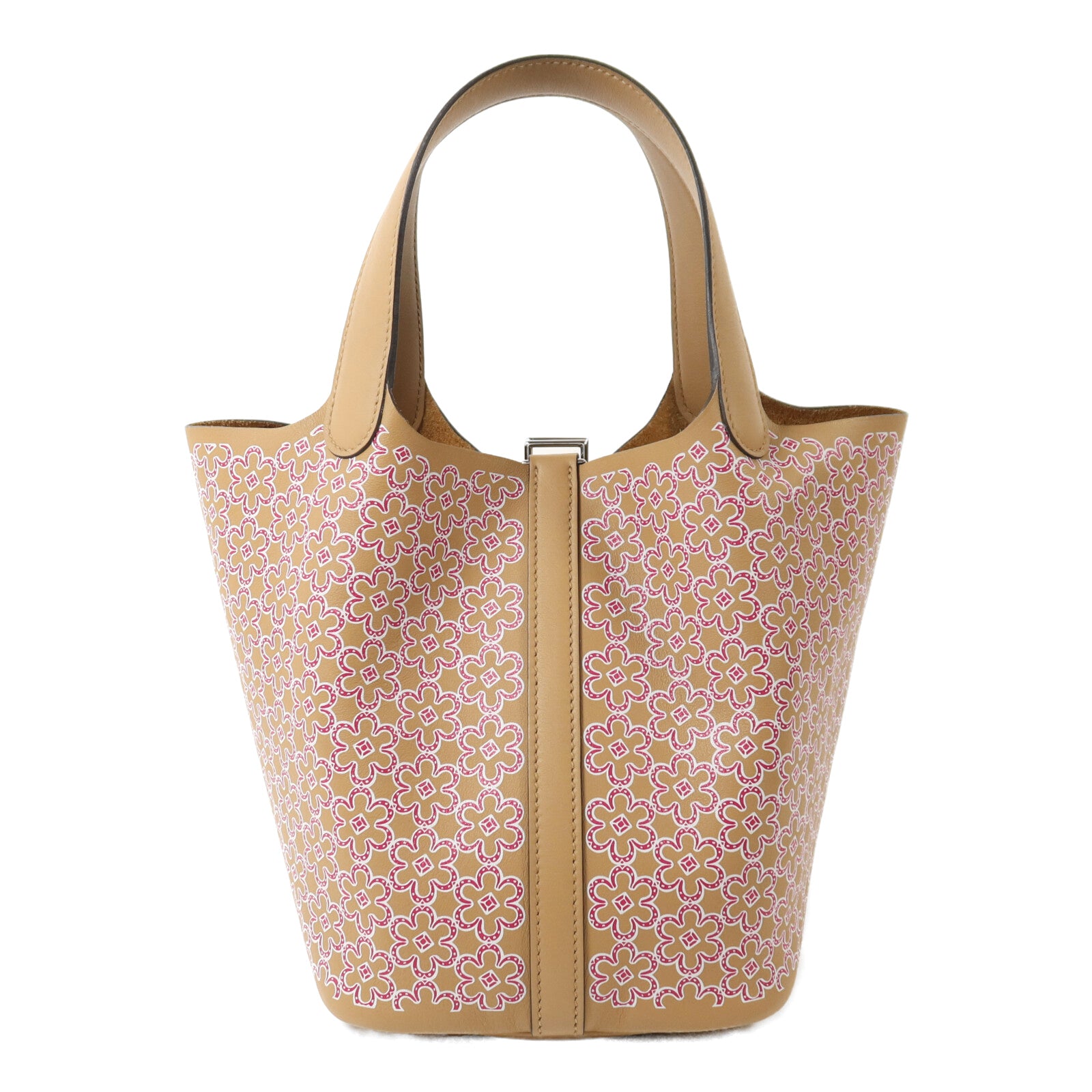 HERMES Swift皮革Picotin PM Lucky Daisy手挽袋銀扣手挽袋Chai/紫色