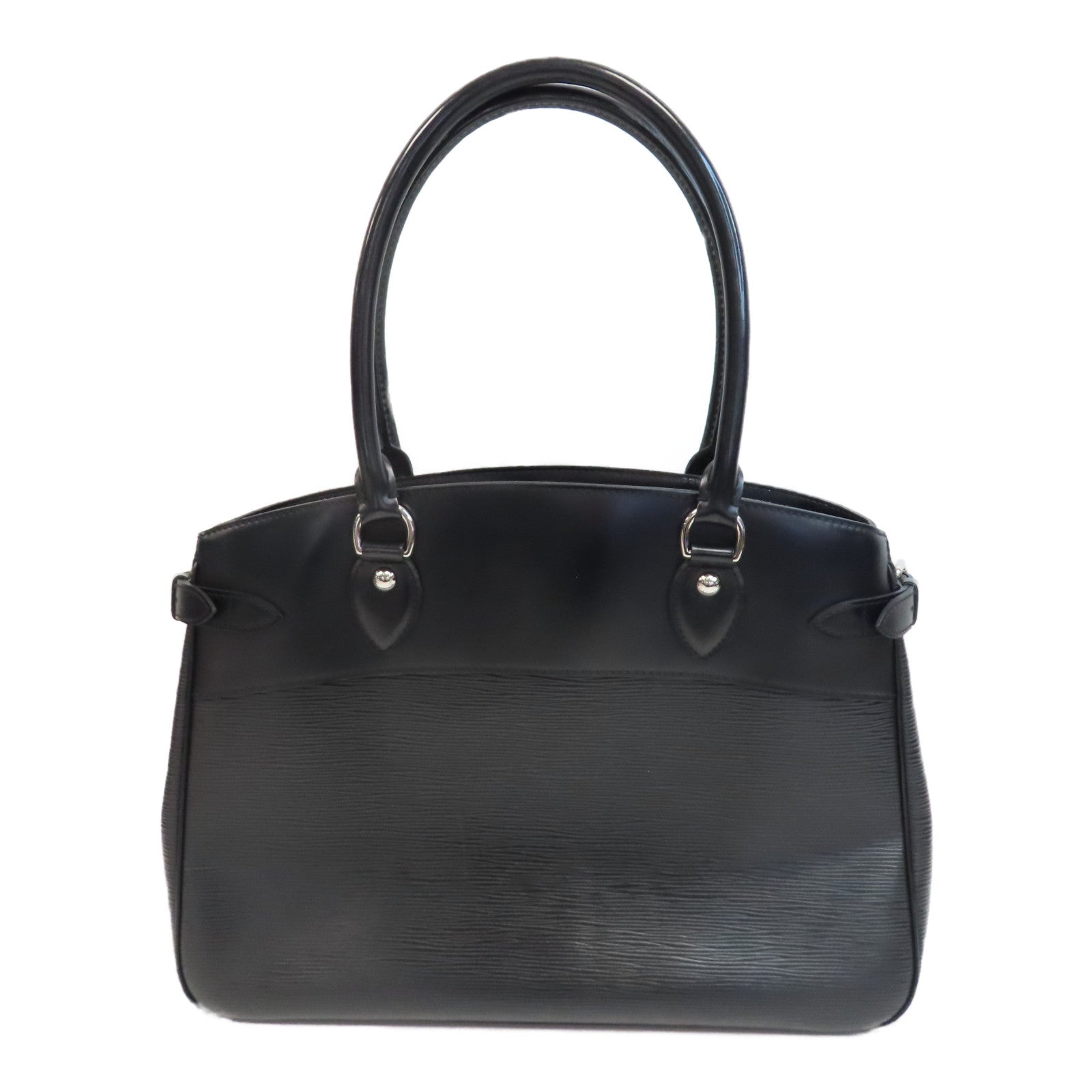 LOUIS VUITTON Epi Passy PM銀扣手挽袋黑色