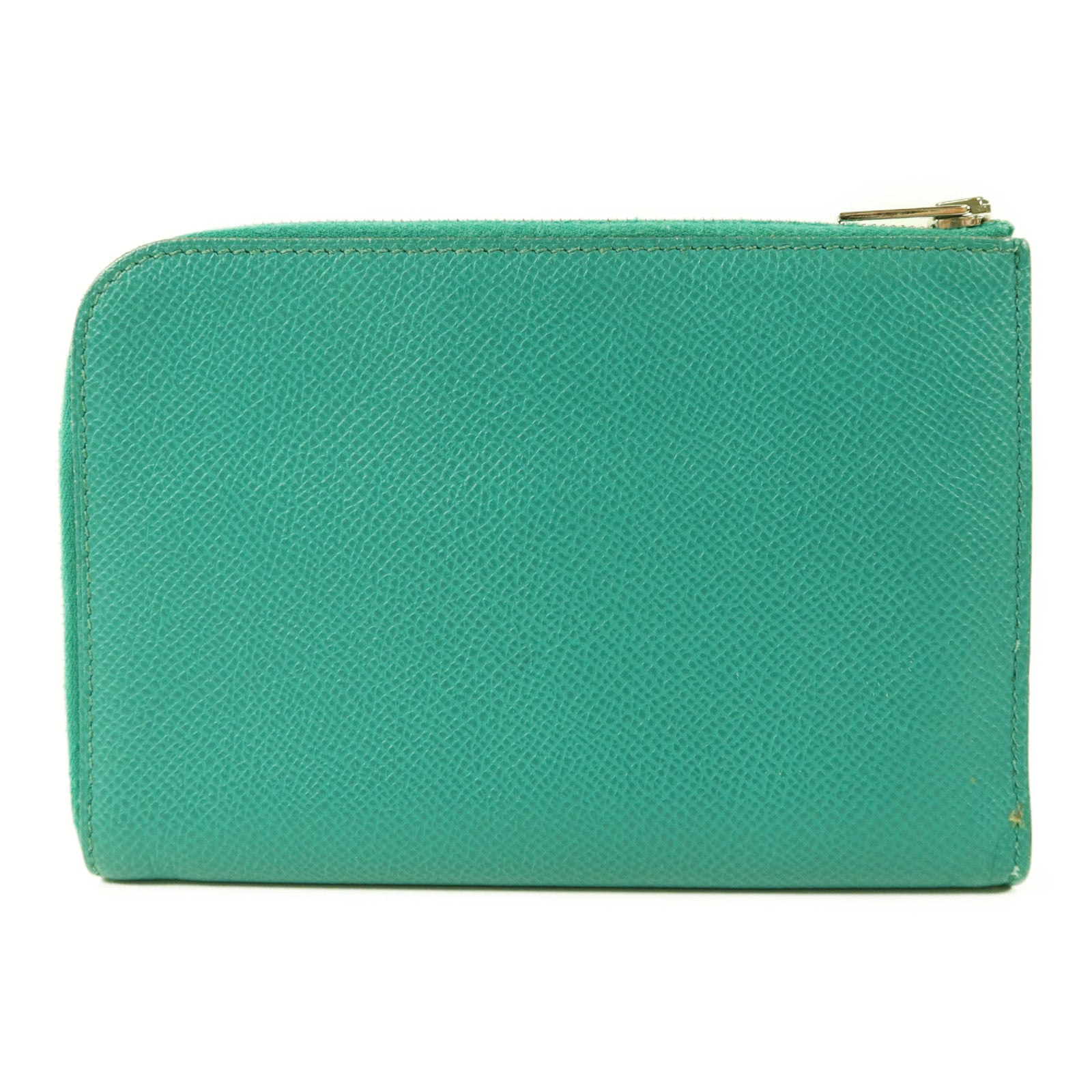 HERMES 【激減優惠】Epsom皮革Zipper Long Wallet銀扣拉鏈長錢包Bleu Paon
