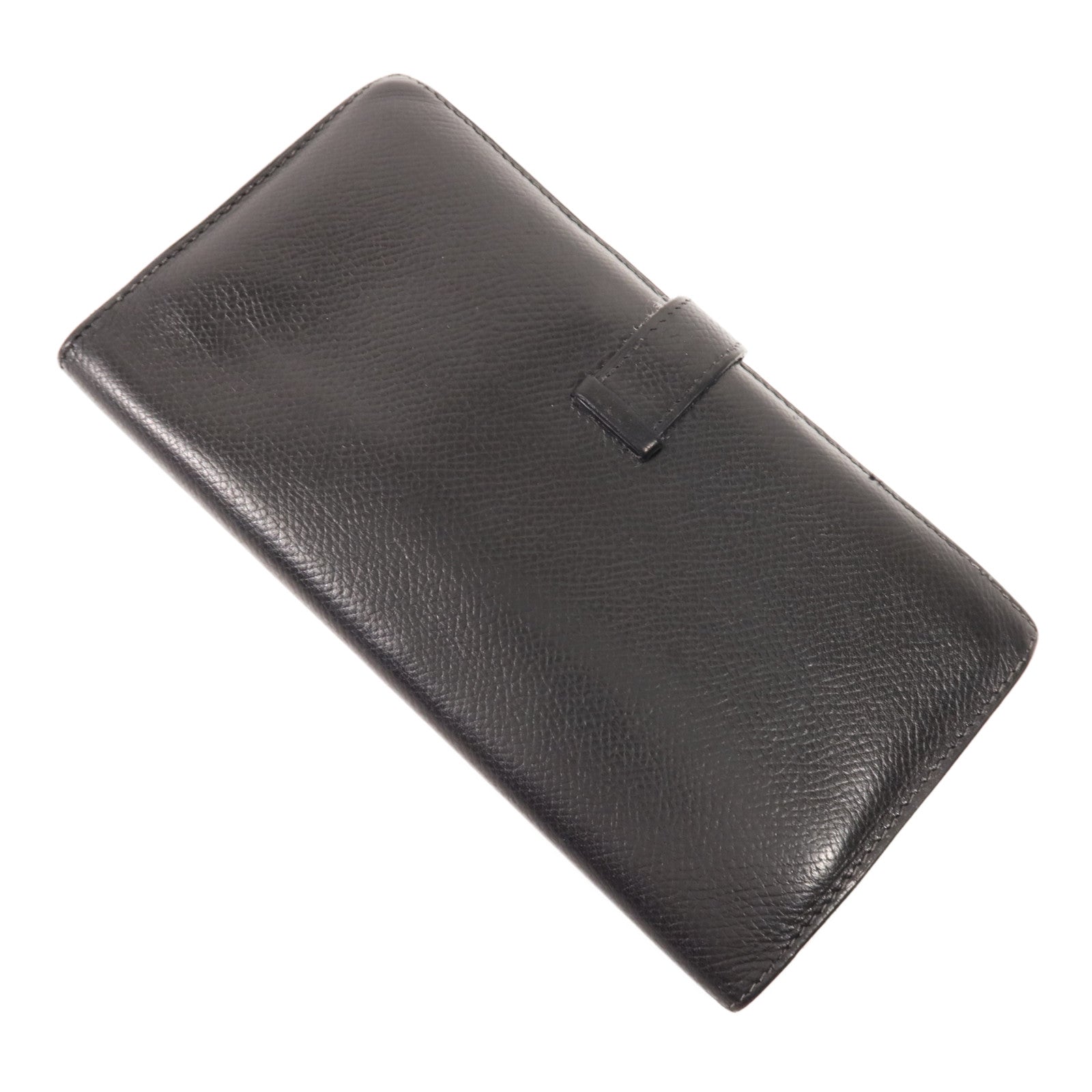 HERMES Epsom皮革Bearn Wallet金扣長錢包Noir